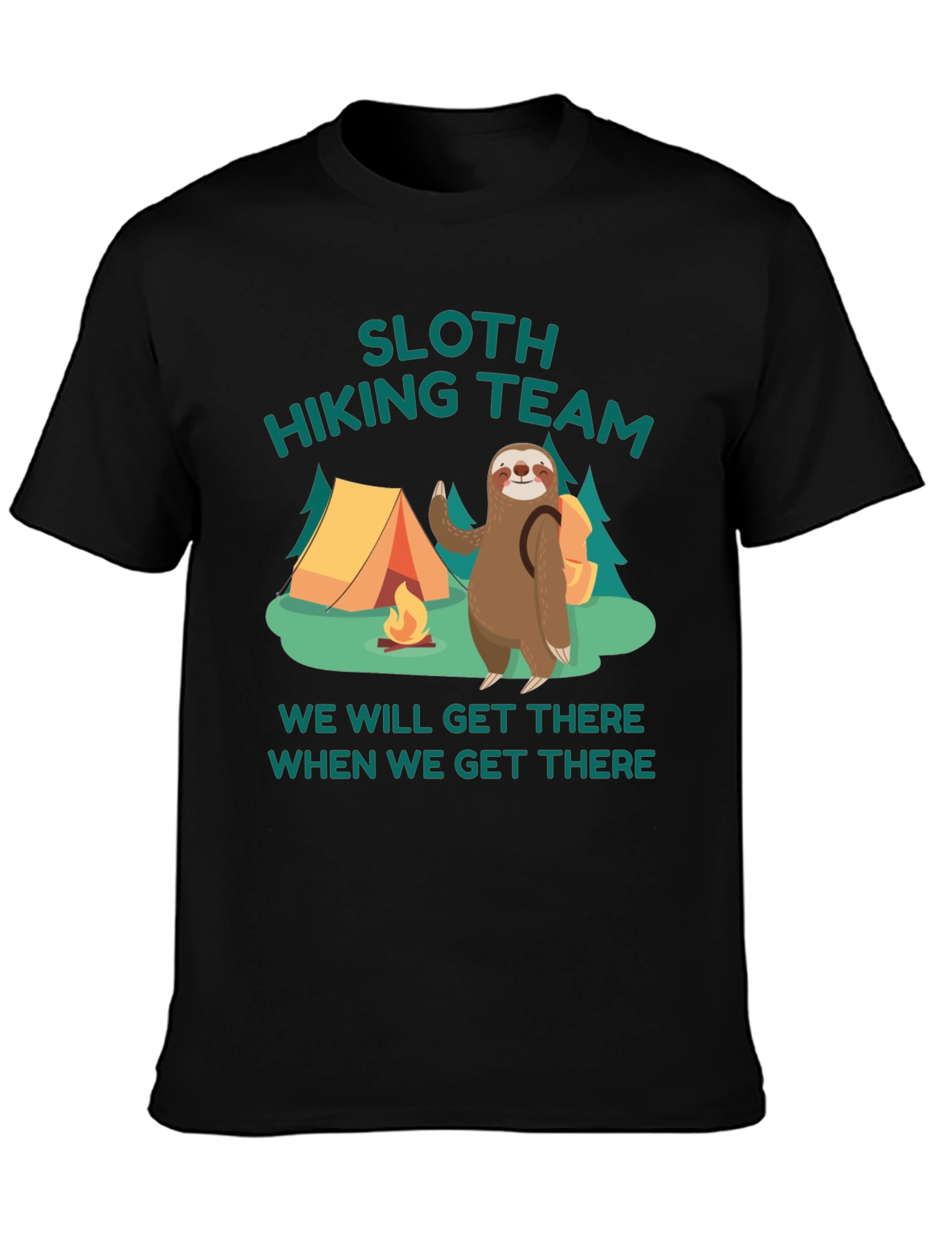 Sloth Hiking Team Graphic T-Shirt