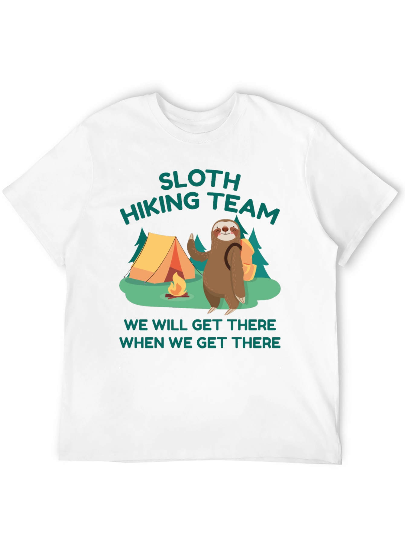 Sloth Hiking Team Graphic T-Shirt