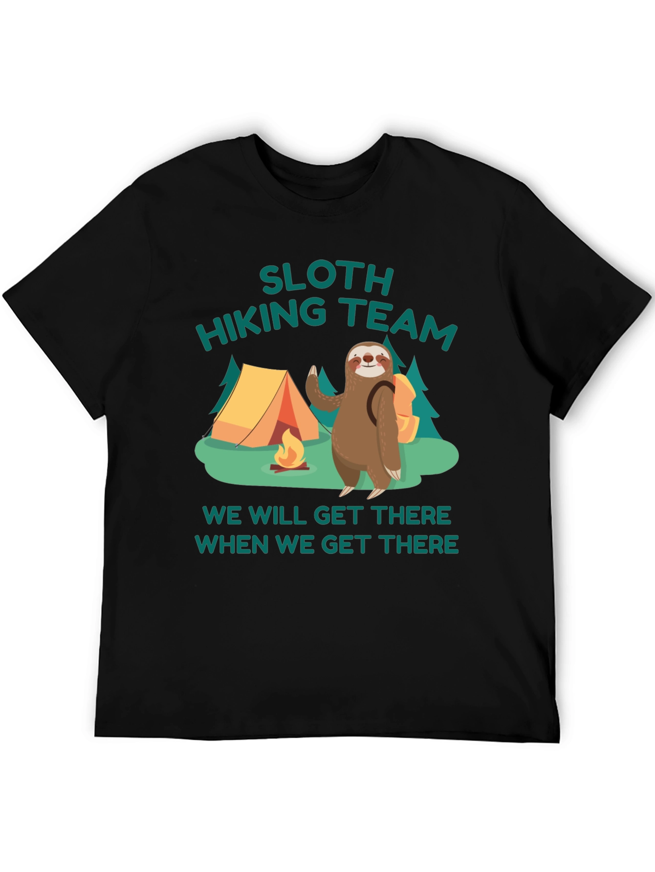 Sloth Hiking Team Graphic T-Shirt