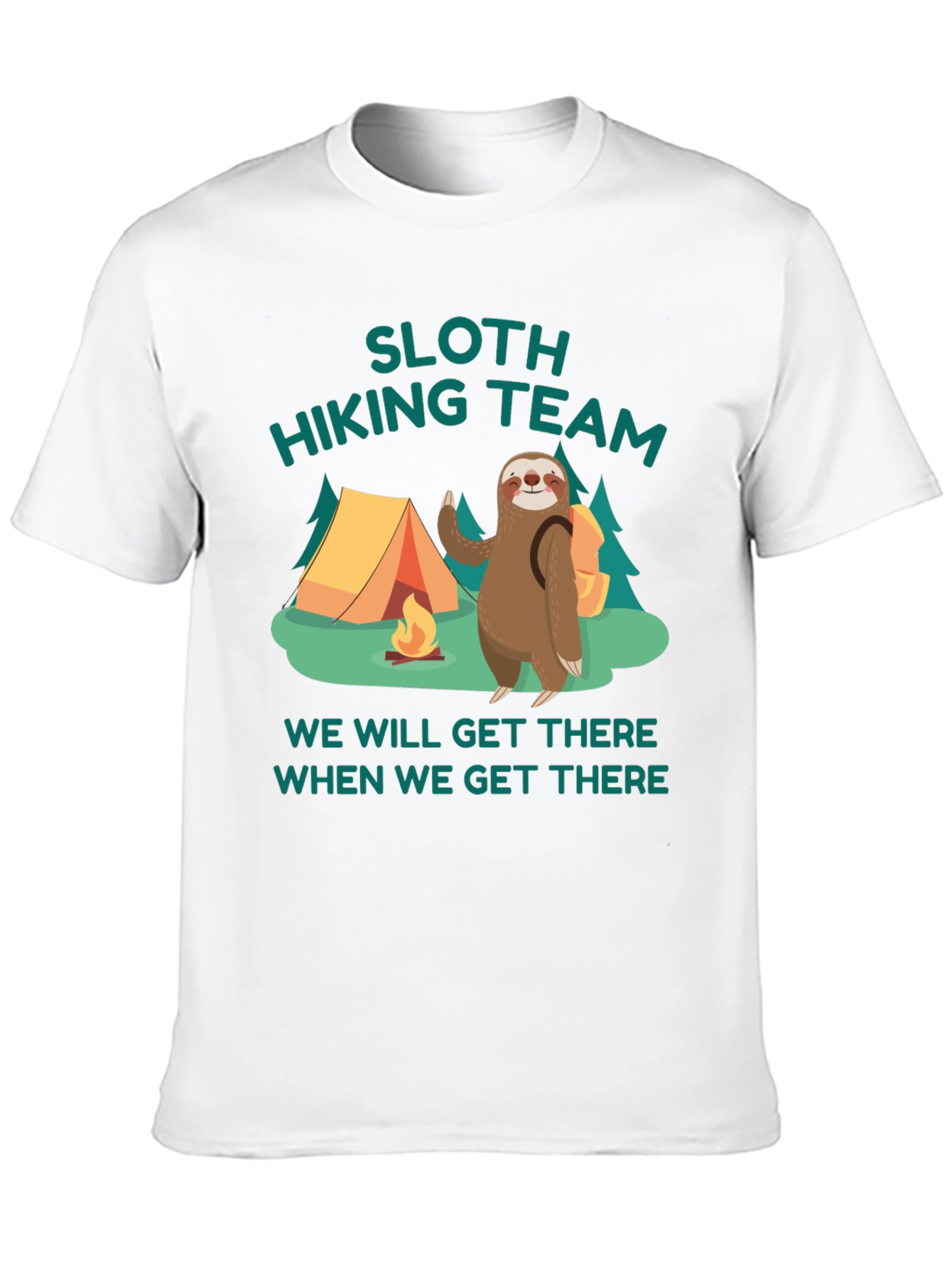Sloth Hiking Team Graphic T-Shirt
