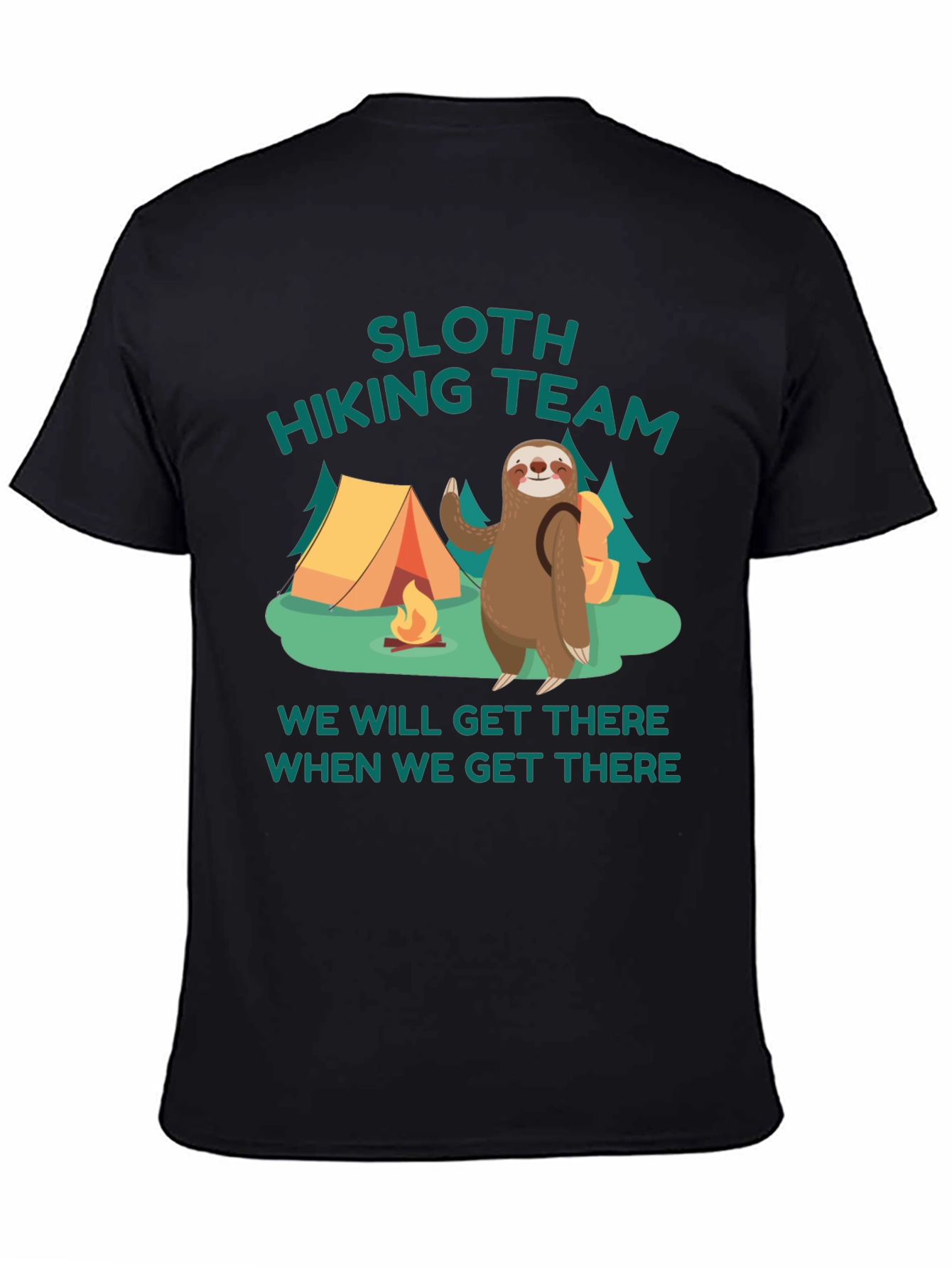 Sloth Hiking Team Graphic T-Shirt