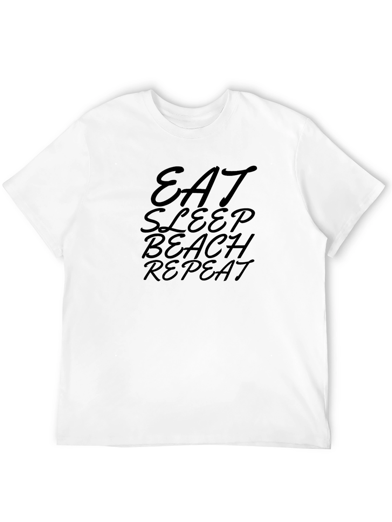 Eat Sleep Beach Repeat Graphic Tee - Black