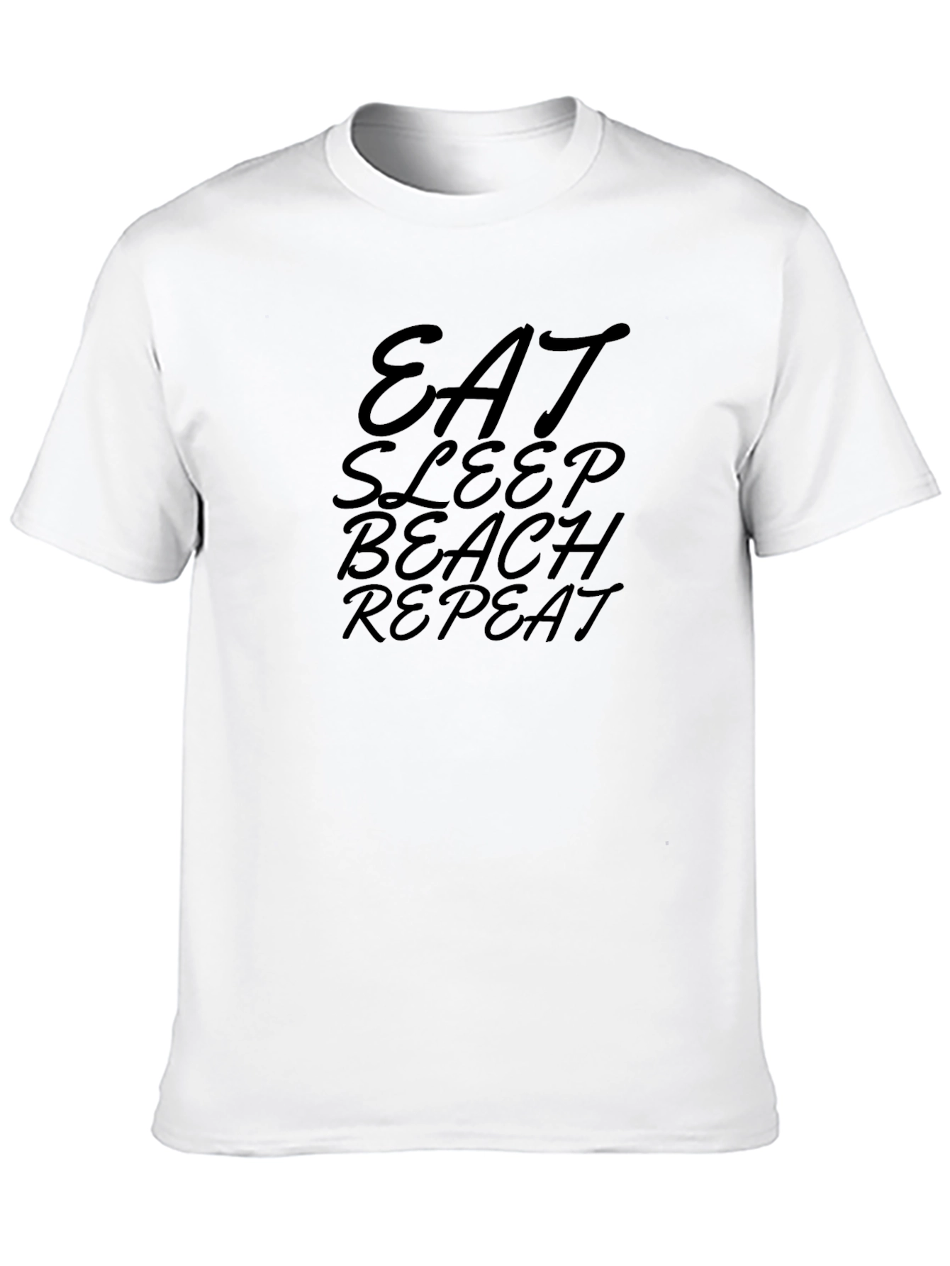 Eat Sleep Beach Repeat Graphic Tee - Black