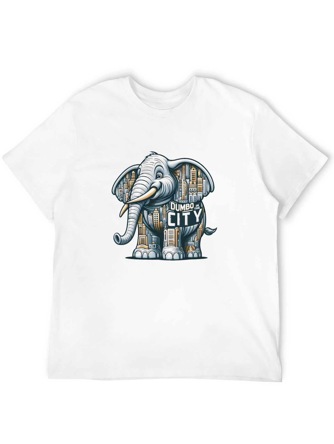 Elephant Cityscape Graphic Tee
