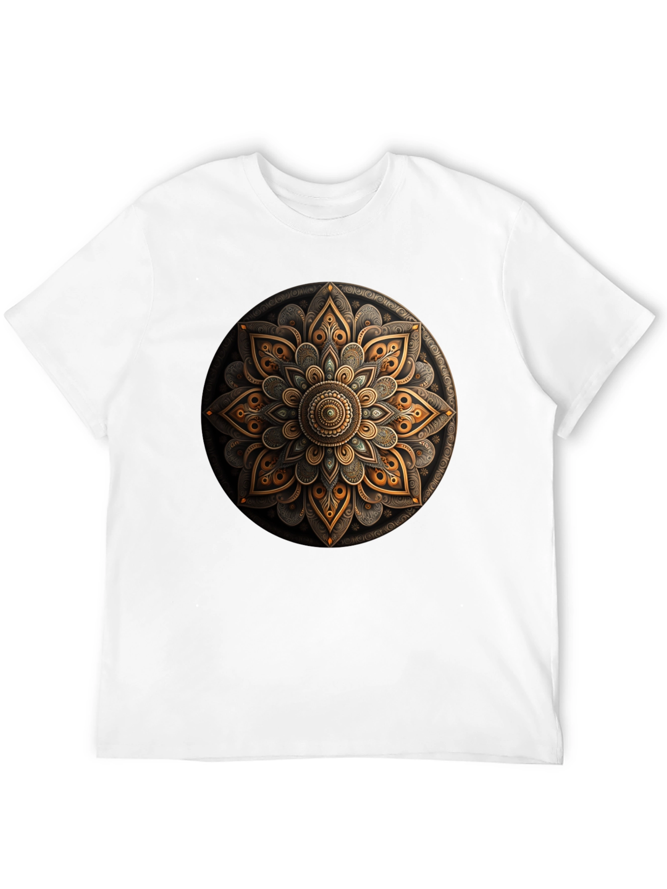 Mandala Art Graphic Print Black T-Shirt