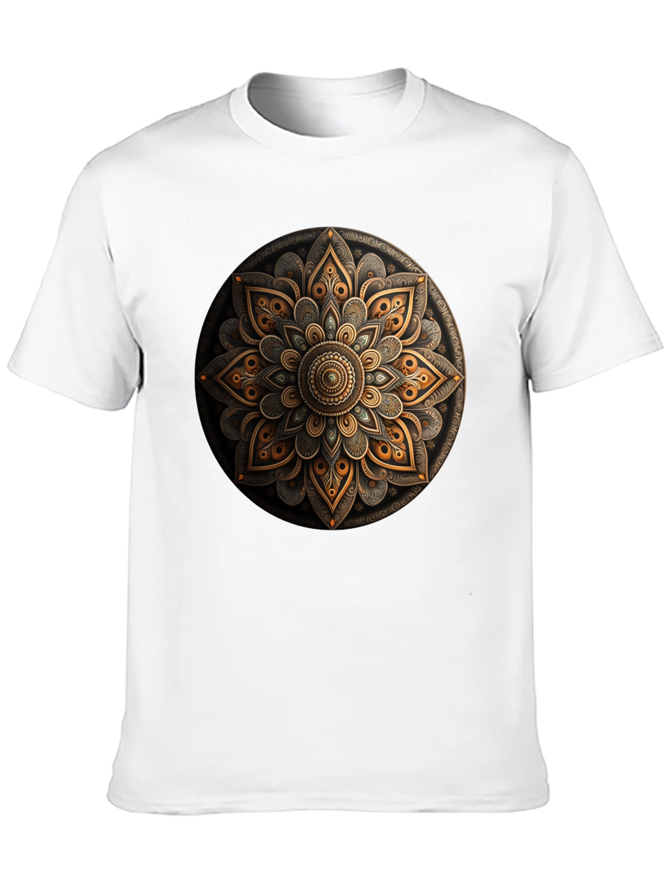 Mandala Art Graphic Print Black T-Shirt