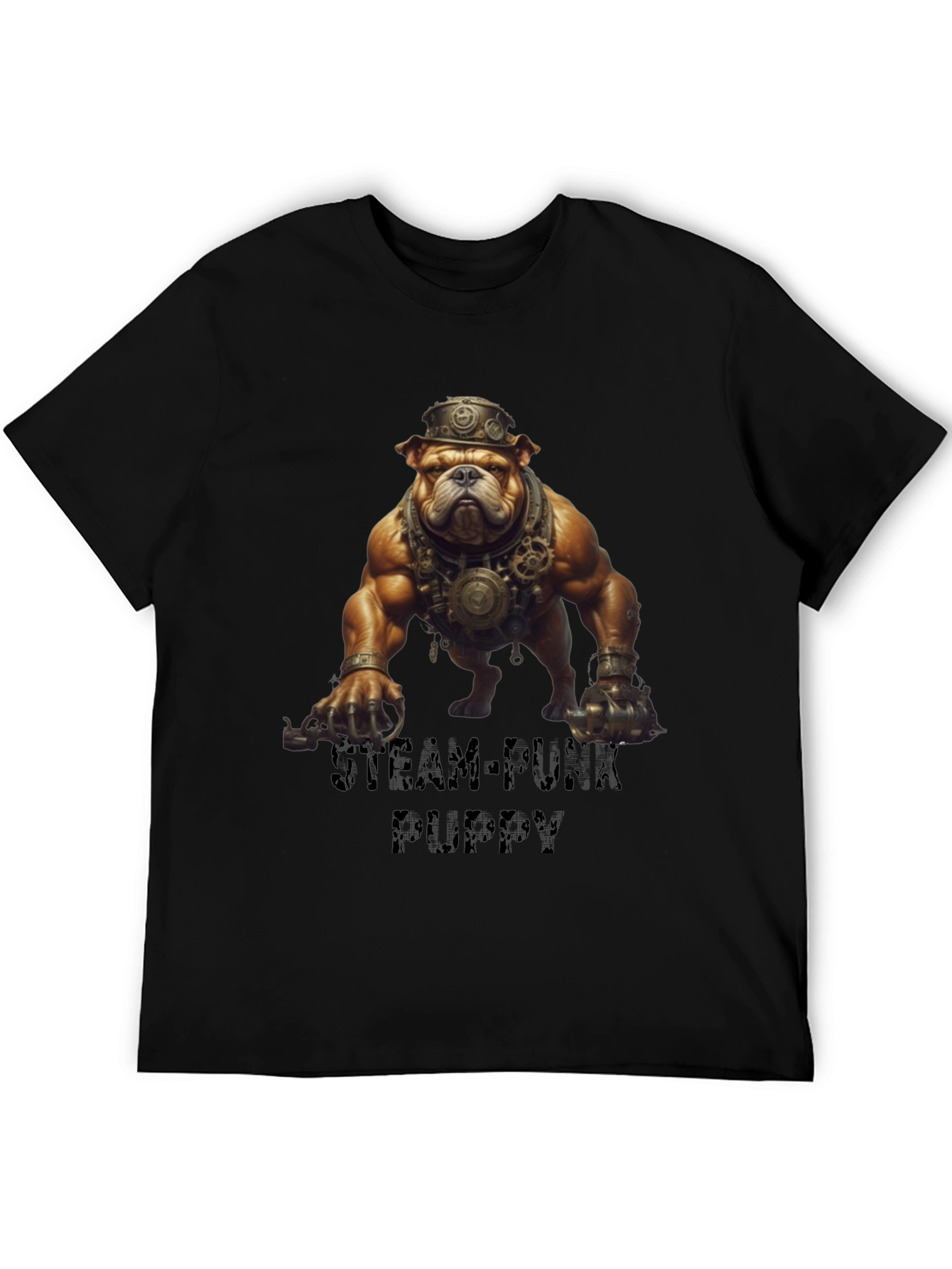 Steampunk Bulldog Graphic T-Shirt