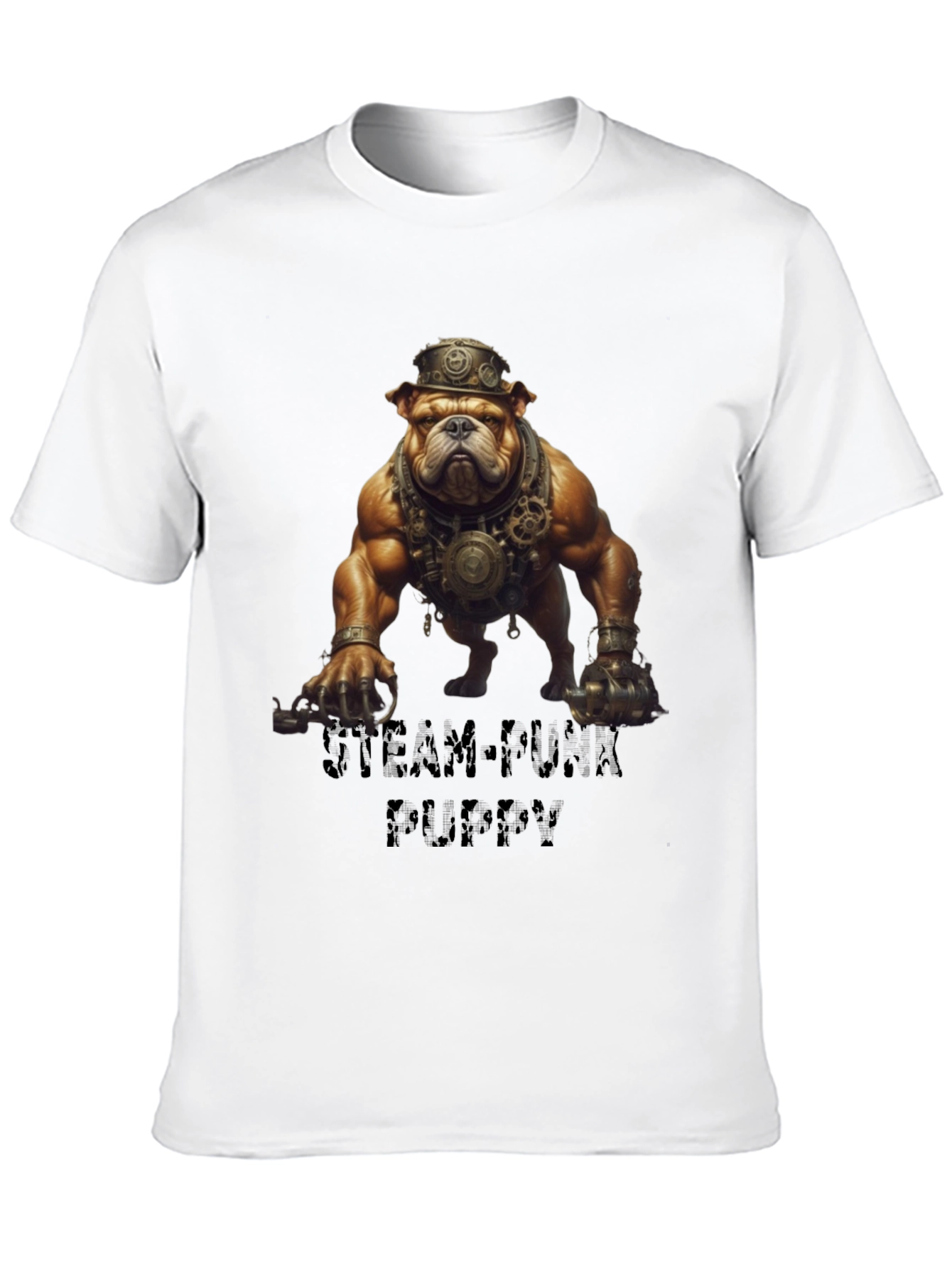 Steampunk Bulldog Graphic T-Shirt