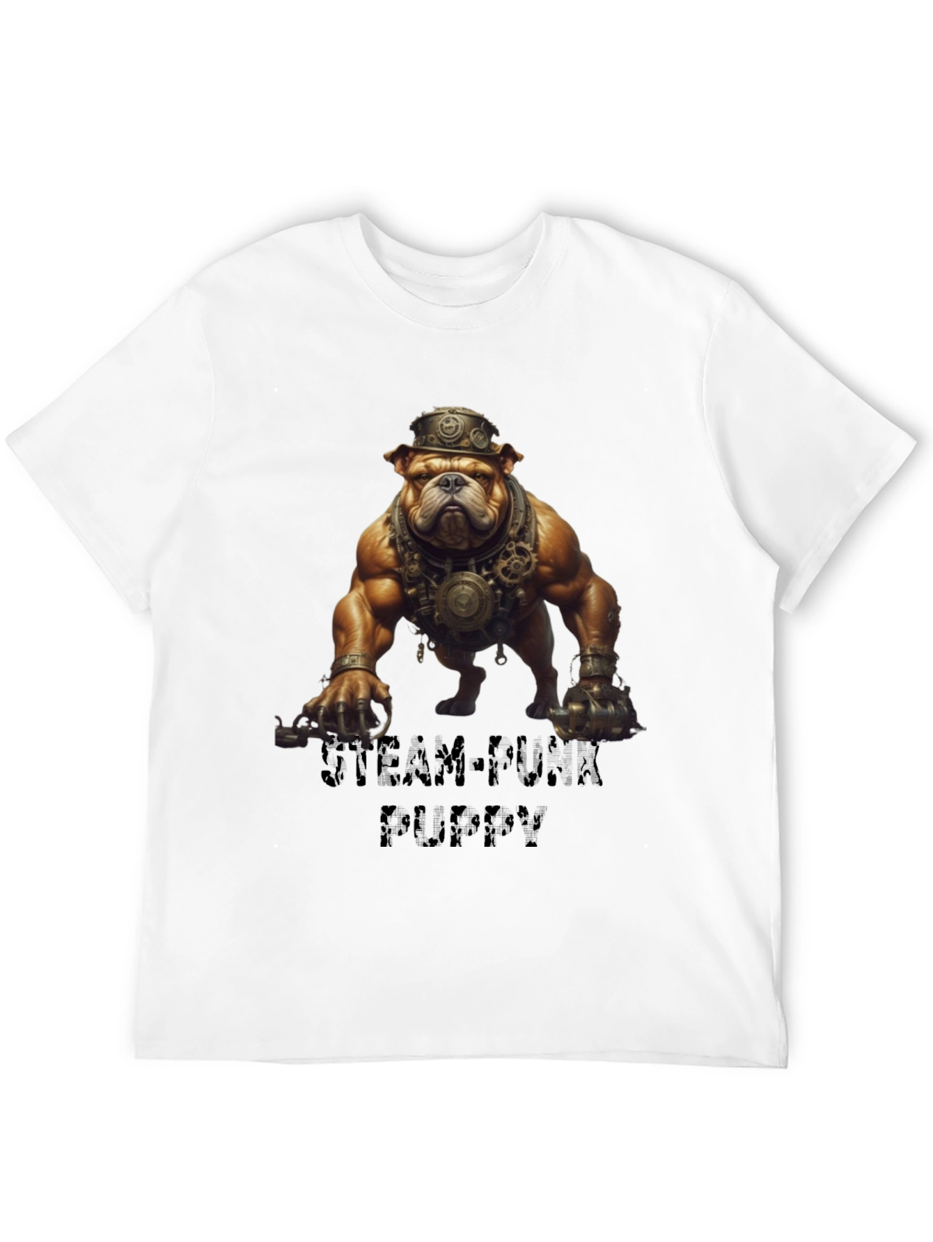 Steampunk Bulldog Graphic T-Shirt