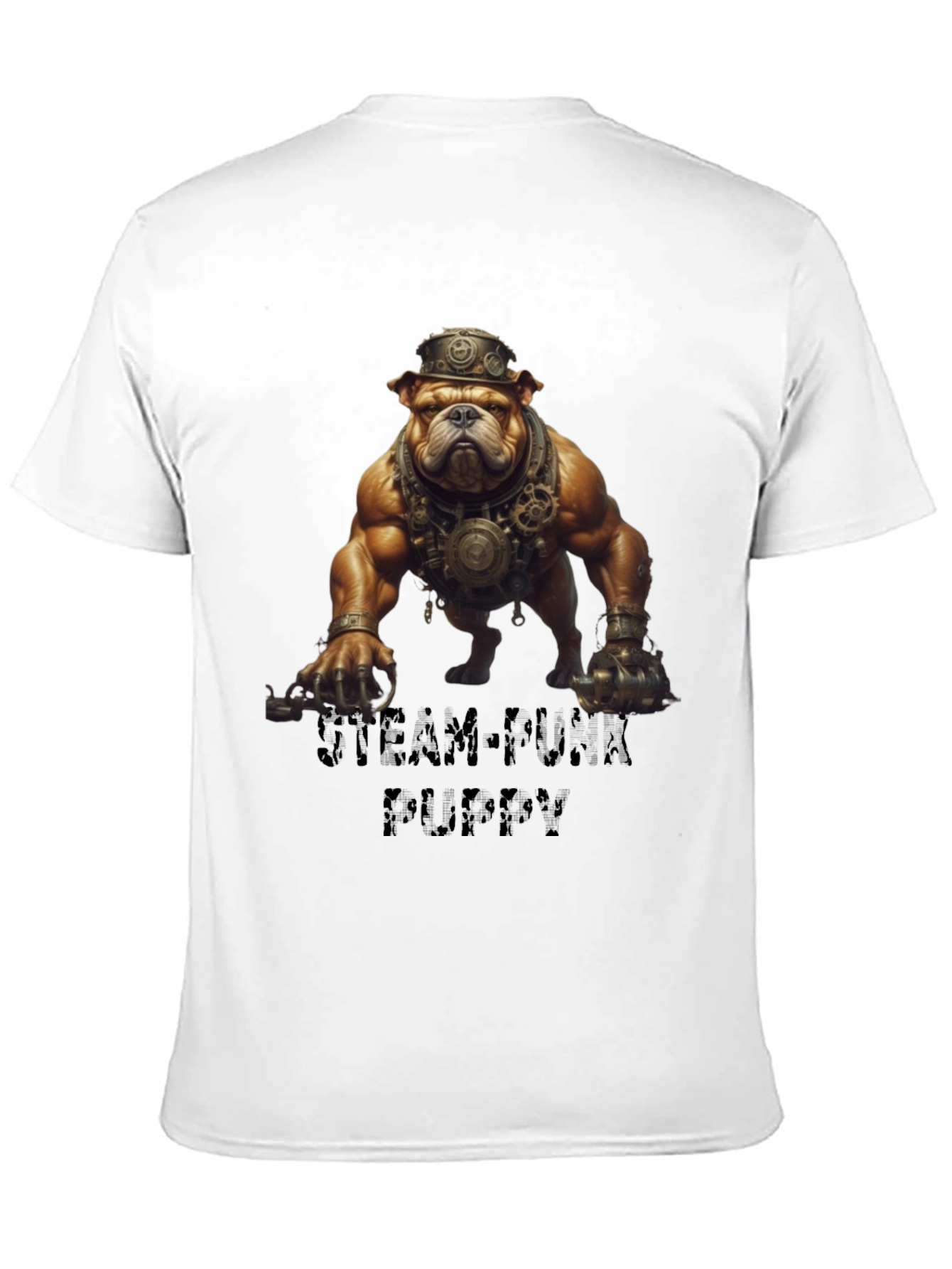 Steampunk Bulldog Graphic T-Shirt