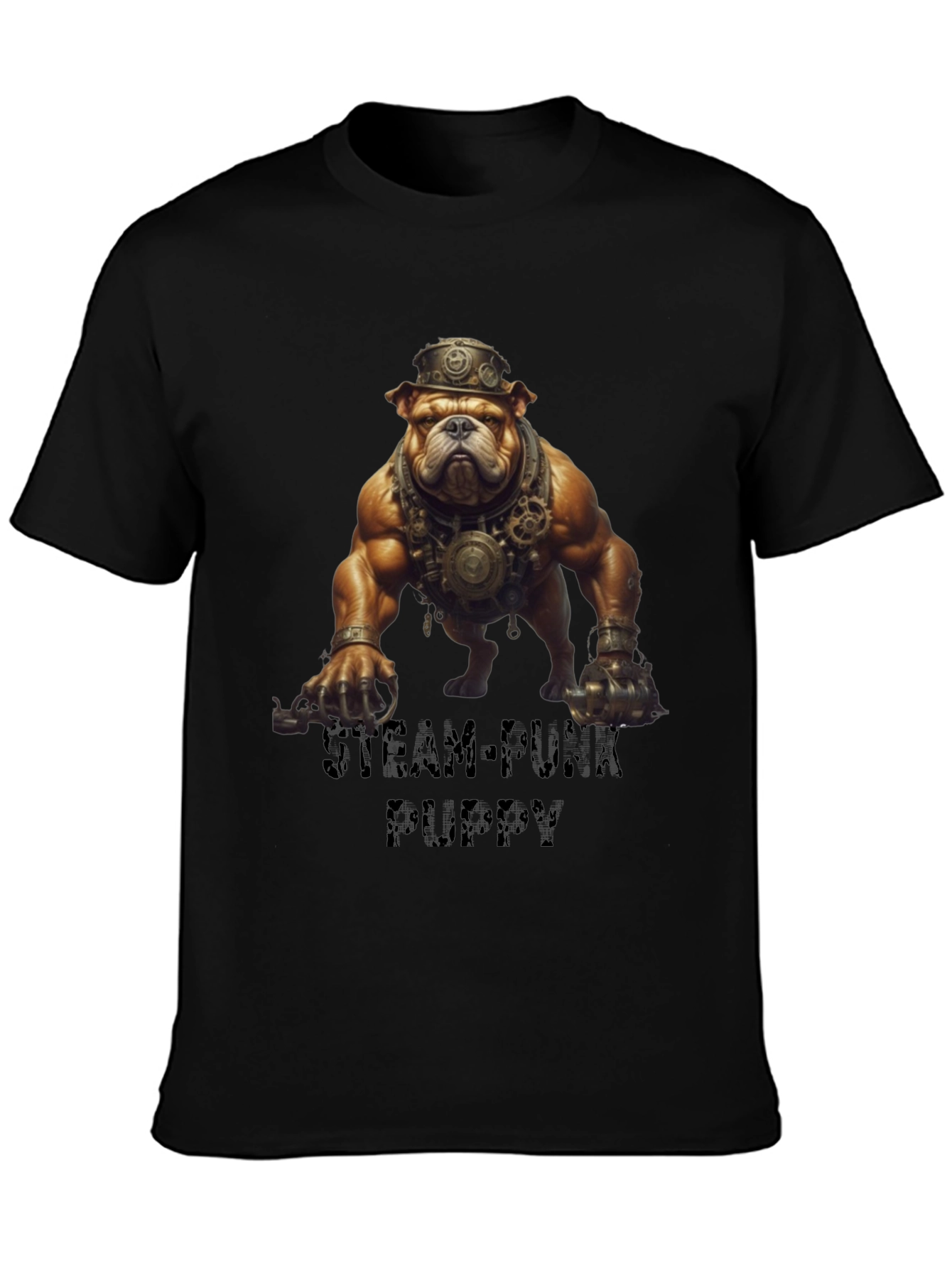 Steampunk Bulldog Graphic T-Shirt