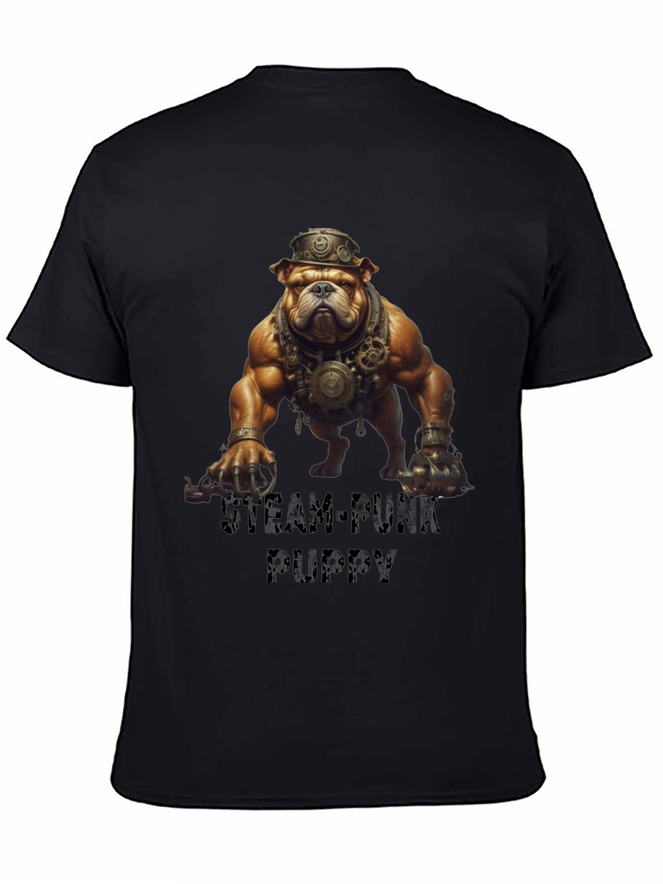 Steampunk Bulldog Graphic T-Shirt