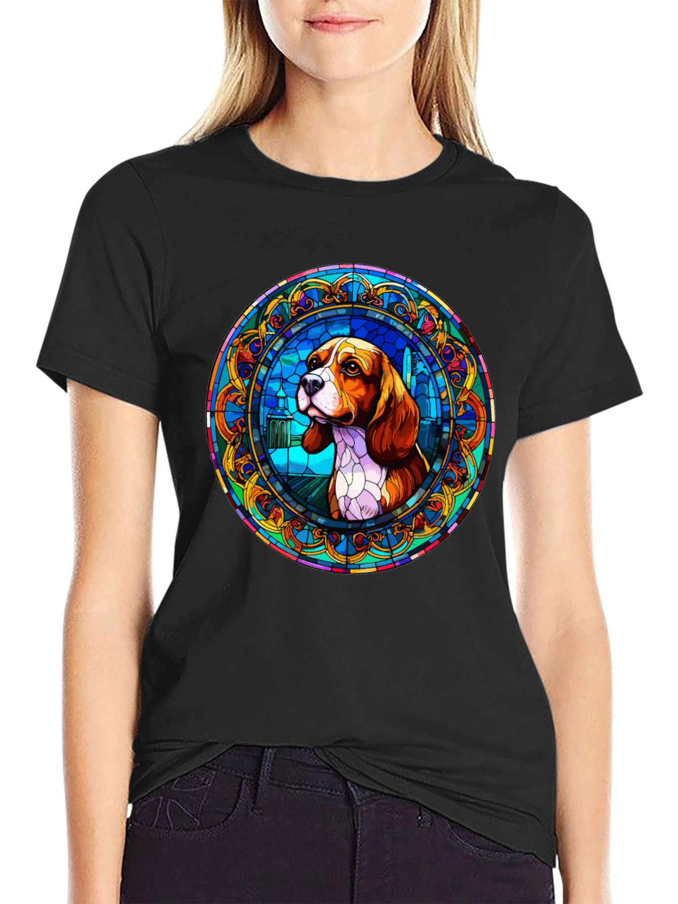 Beagle Stained Glass T-Shirt - Unique Dog Lover Gift