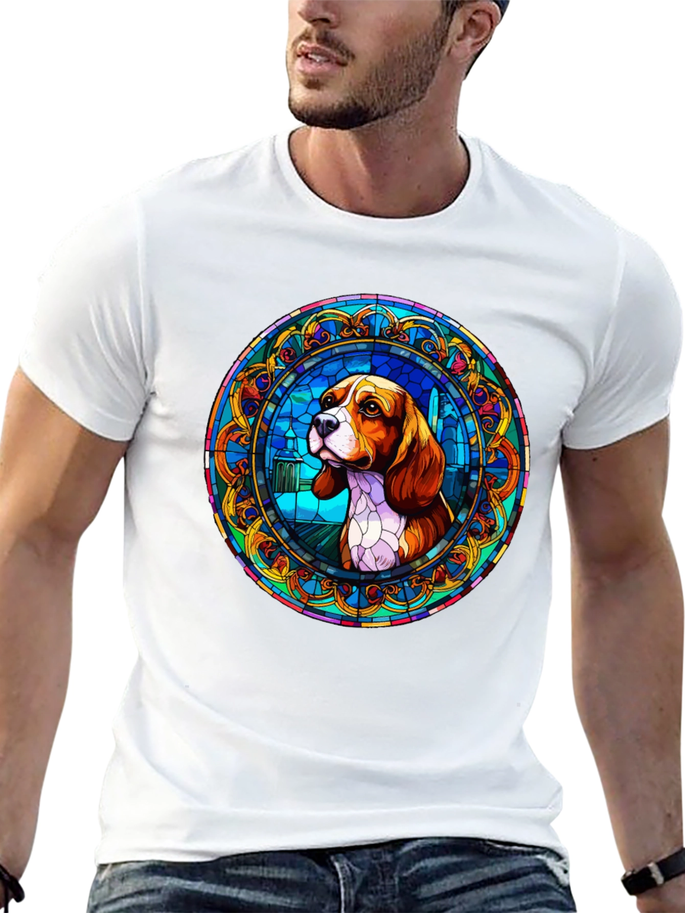 Beagle Stained Glass T-Shirt - Unique Dog Lover Gift