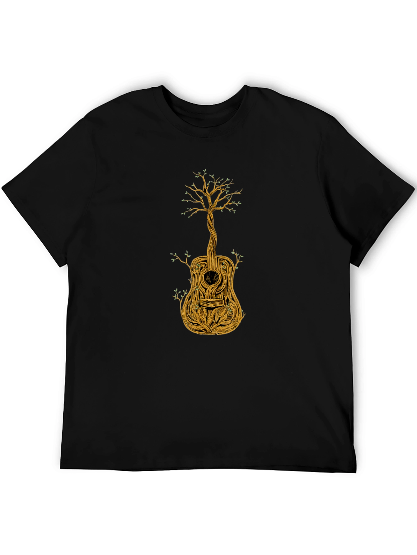 Guitar Tree Graphic Tee - Black Cotton Blend
