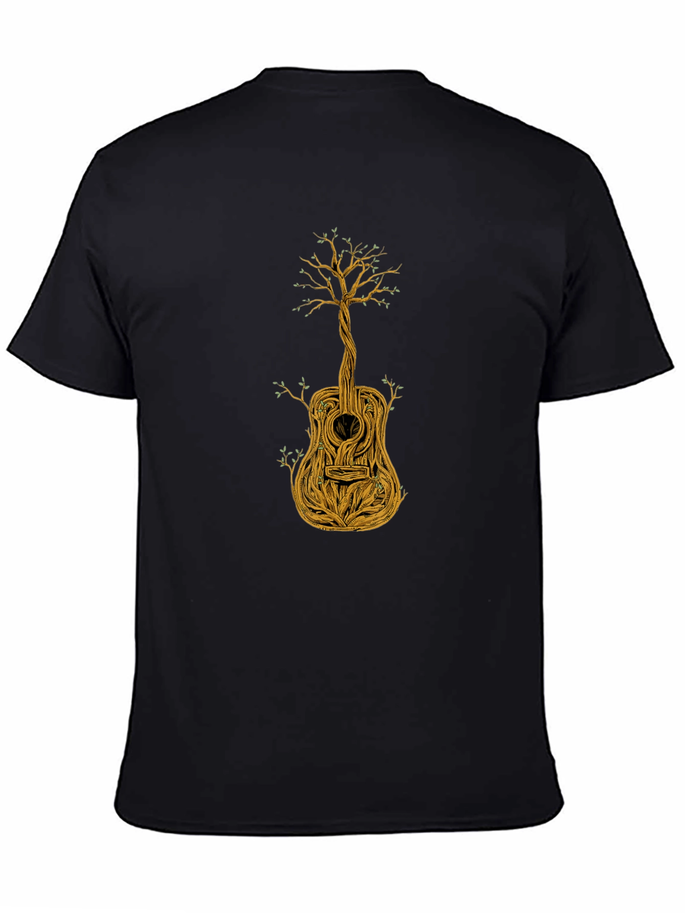 Guitar Tree Graphic Tee - Black Cotton Blend