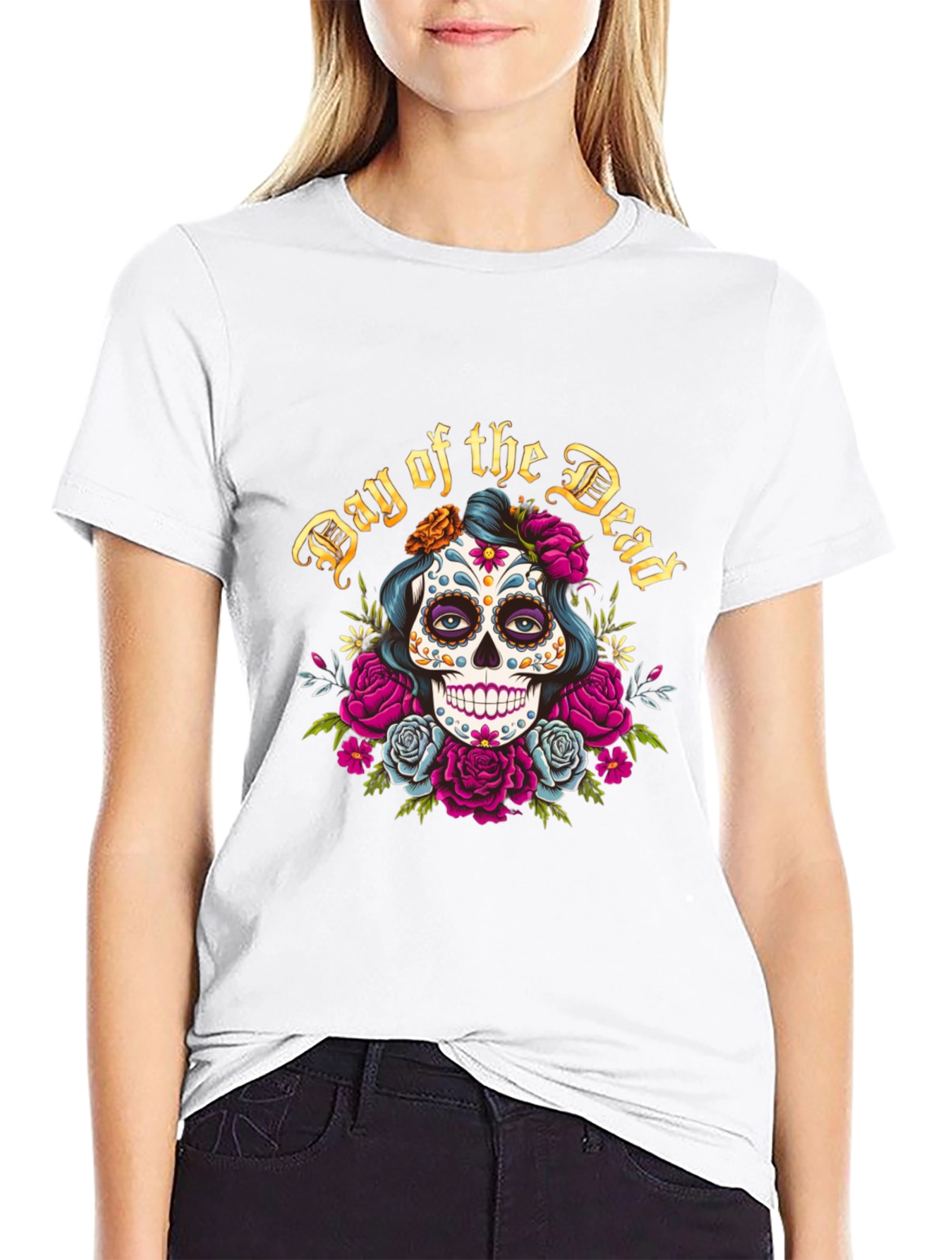 Day of the Dead Sugar Skull Graphic Tee