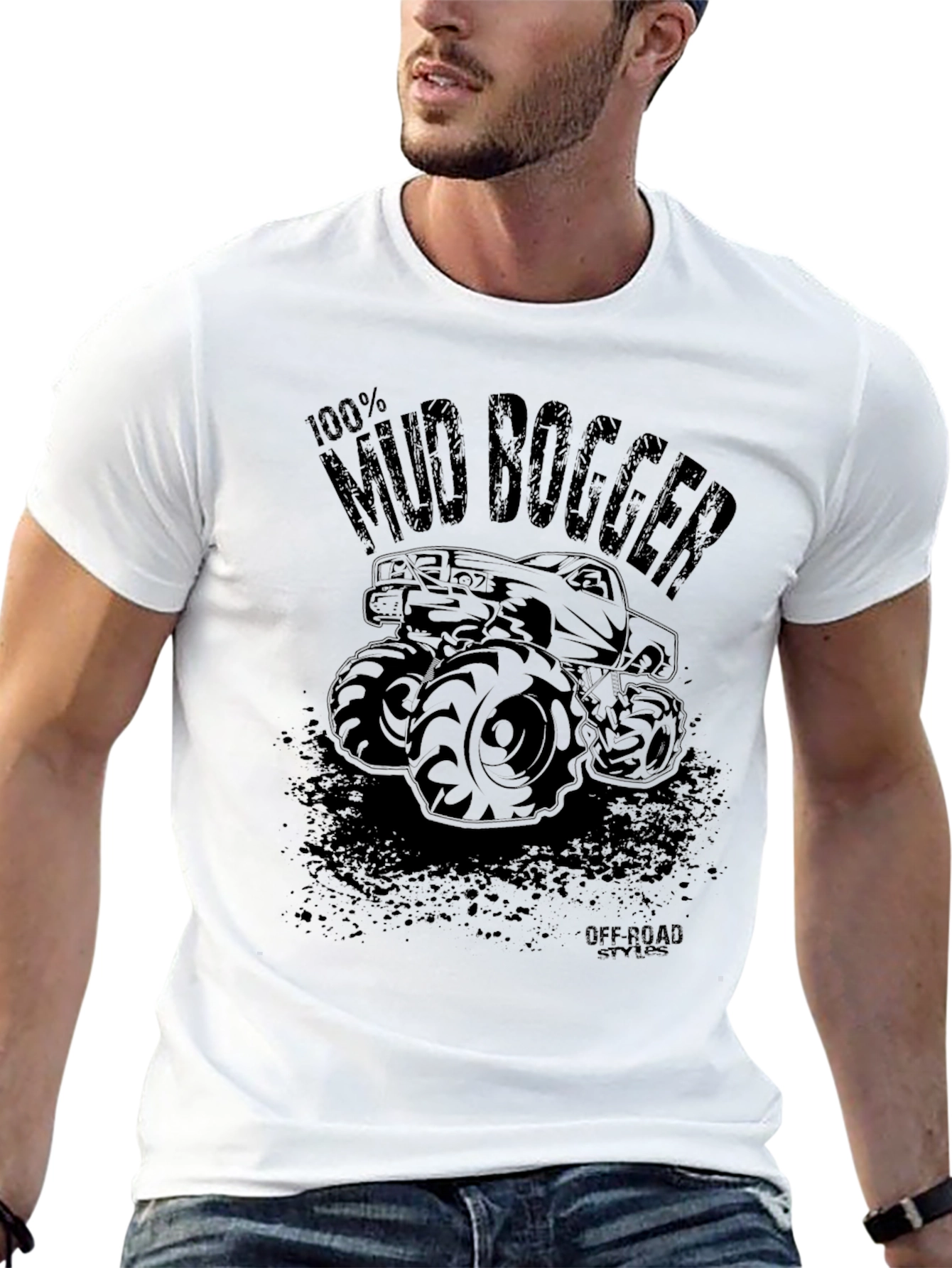 100% Mud Bogger Off-Road Black T-Shirt