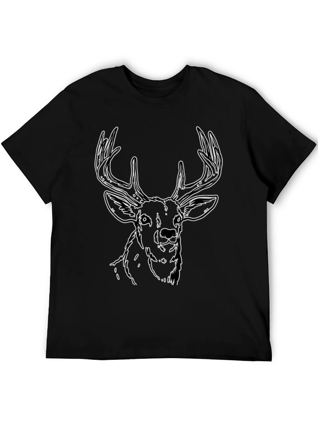 Black Deer Outline Graphic Tee