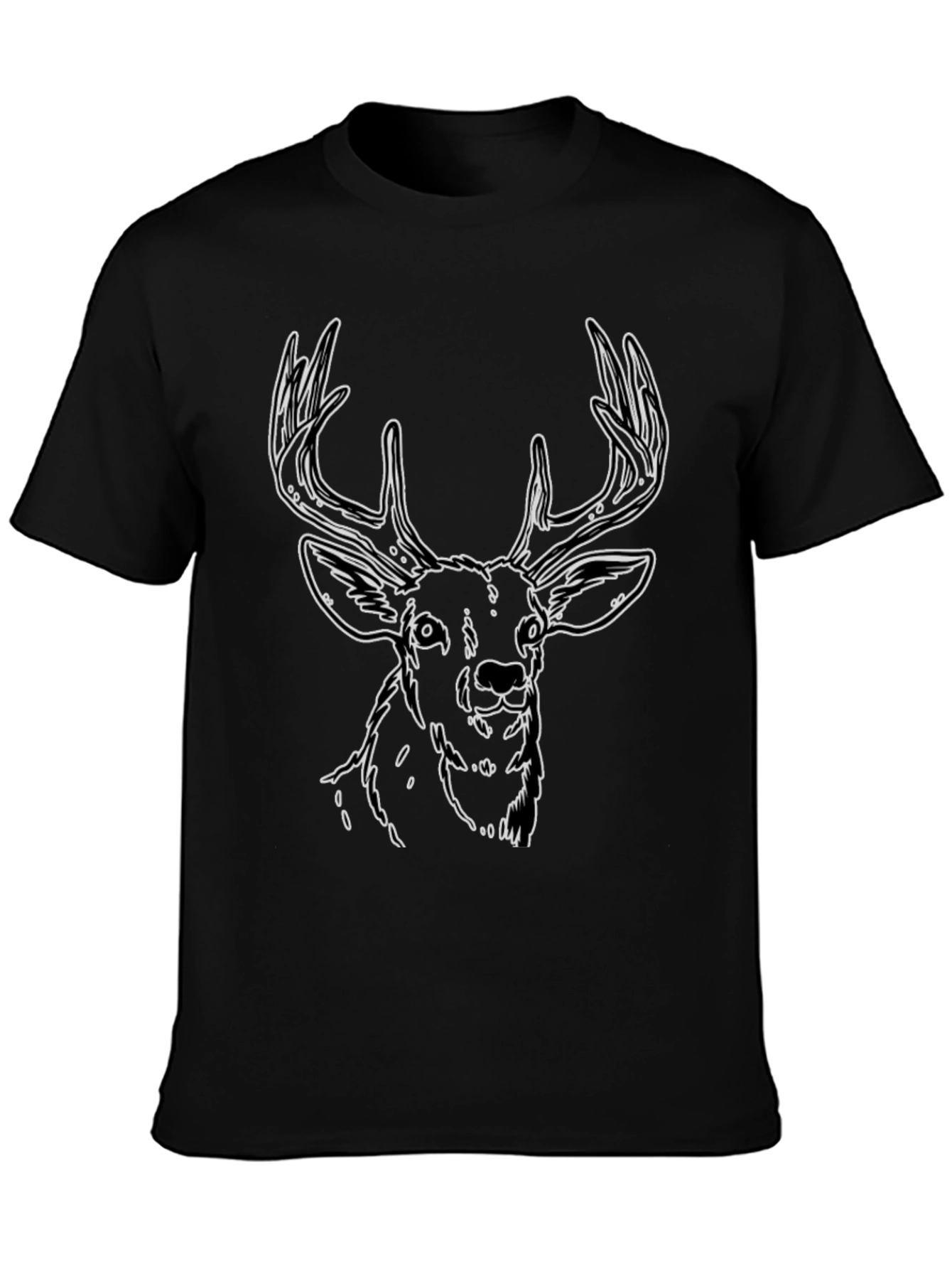 Black Deer Outline Graphic Tee