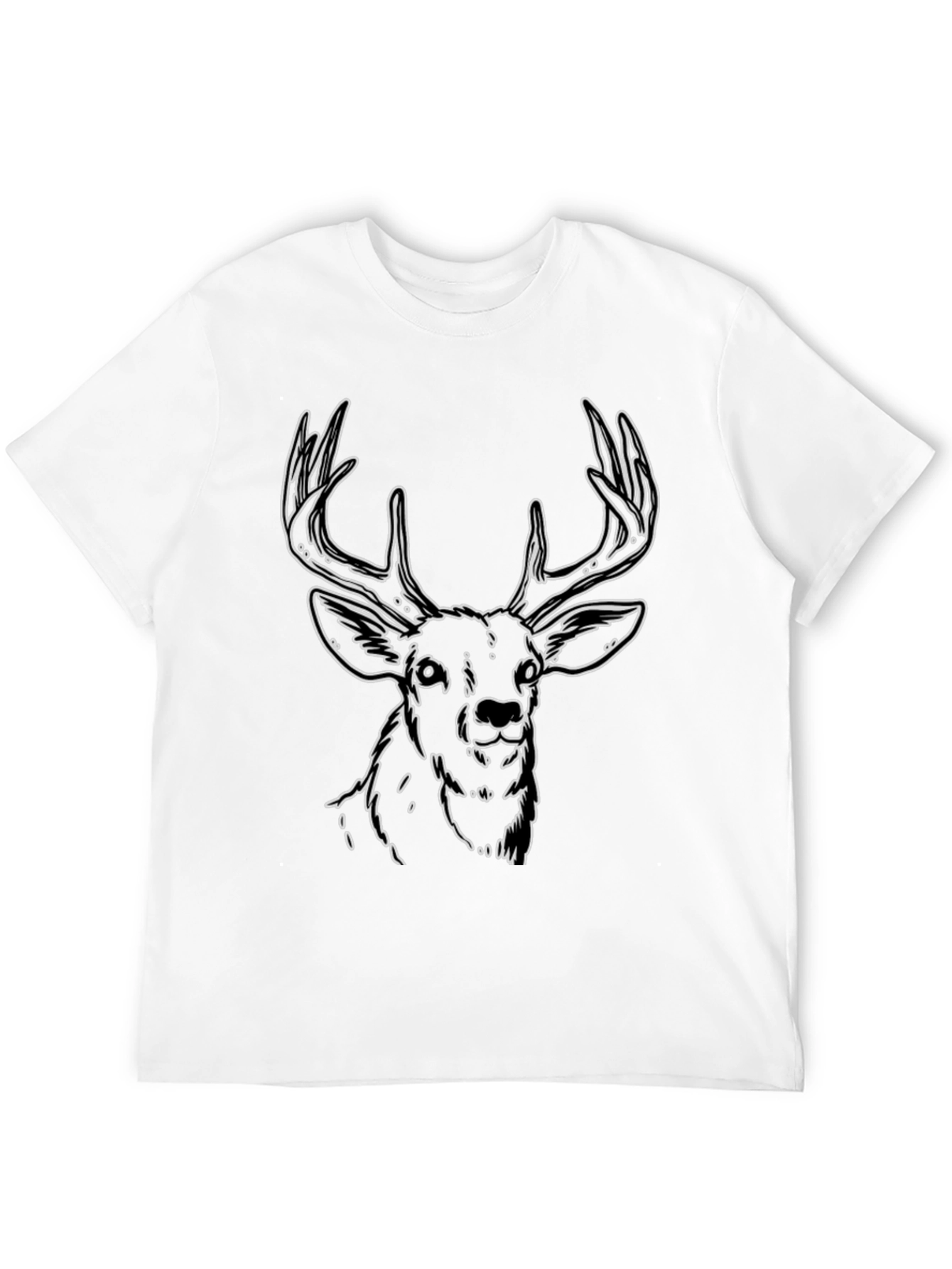 Black Deer Outline Graphic Tee