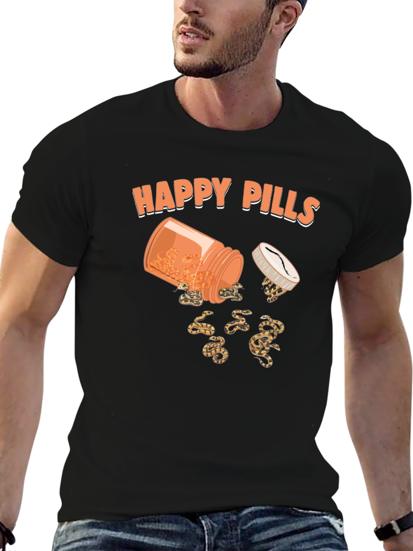 Happy Pills Snakes T-Shirt Funny Graphic Tee