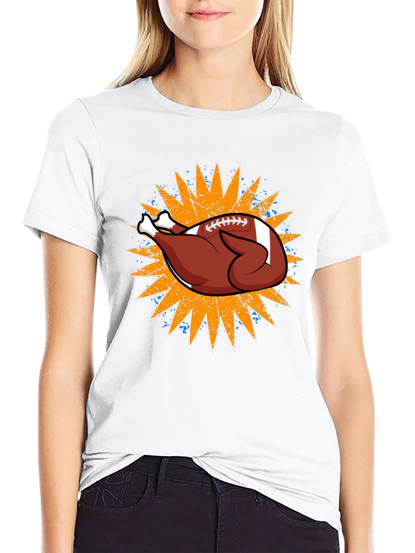 Thanksgiving Football Turkey Graphic Tee