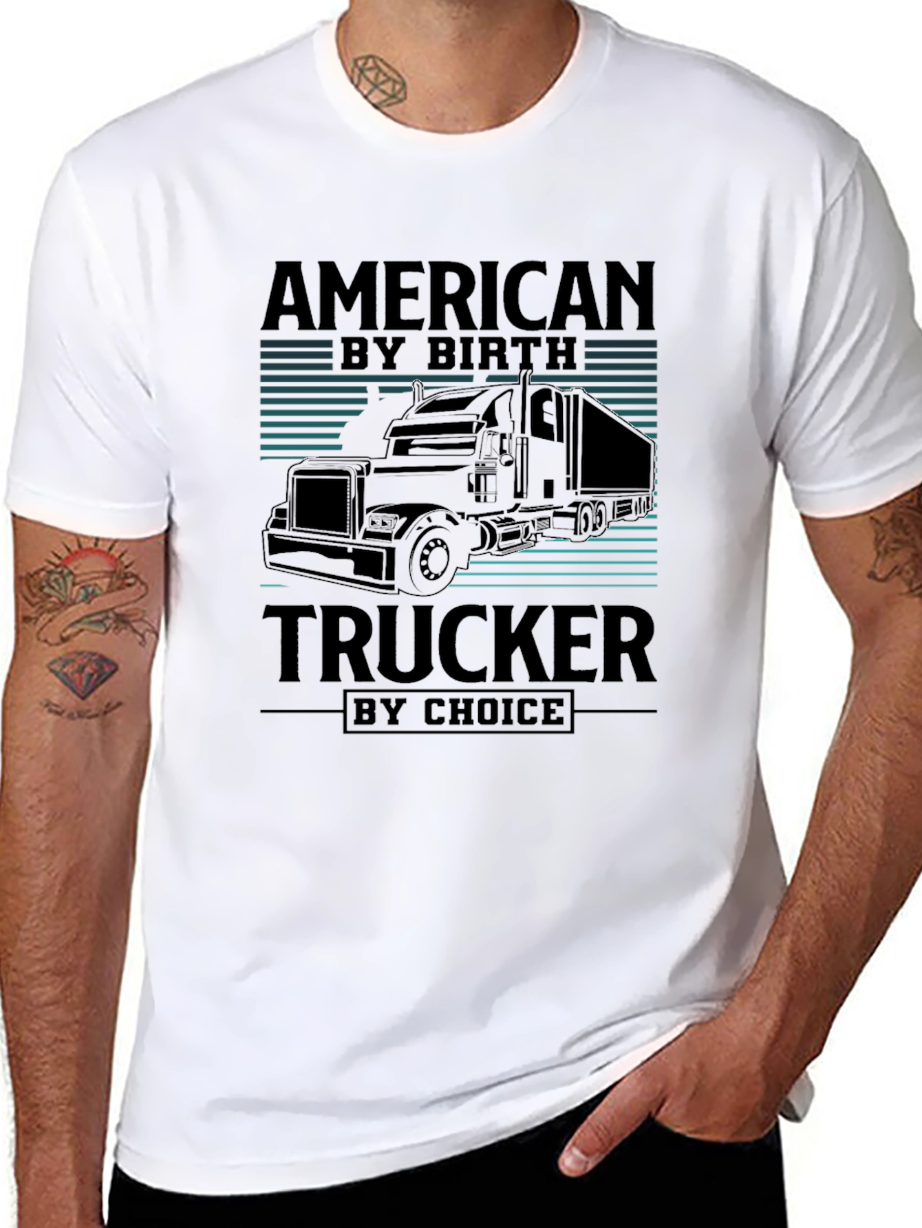 American Trucker Graphic Tee - Black