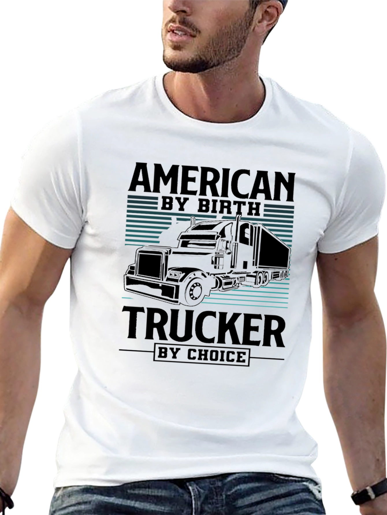 American Trucker Graphic Tee - Black