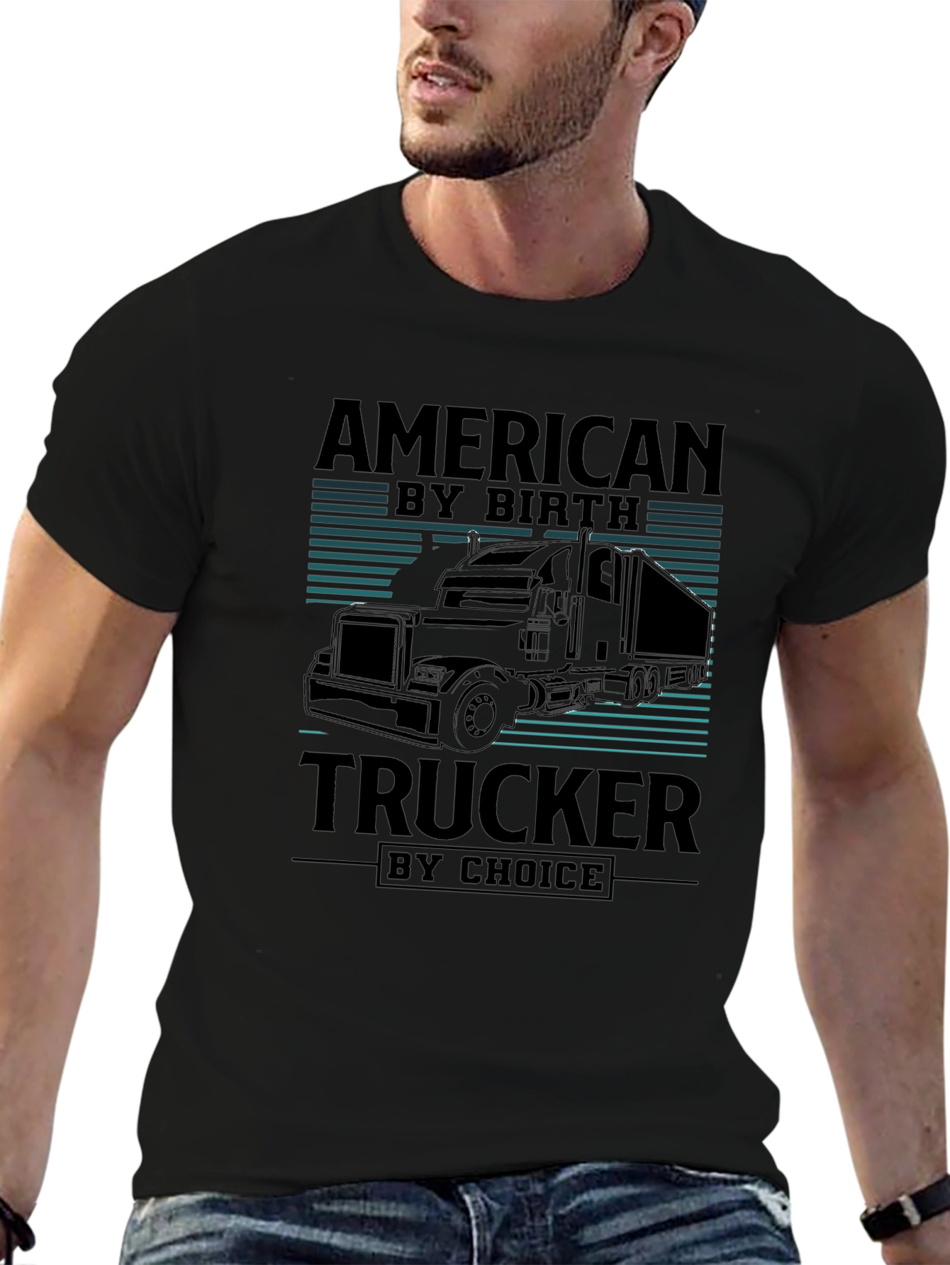 American Trucker Graphic Tee - Black
