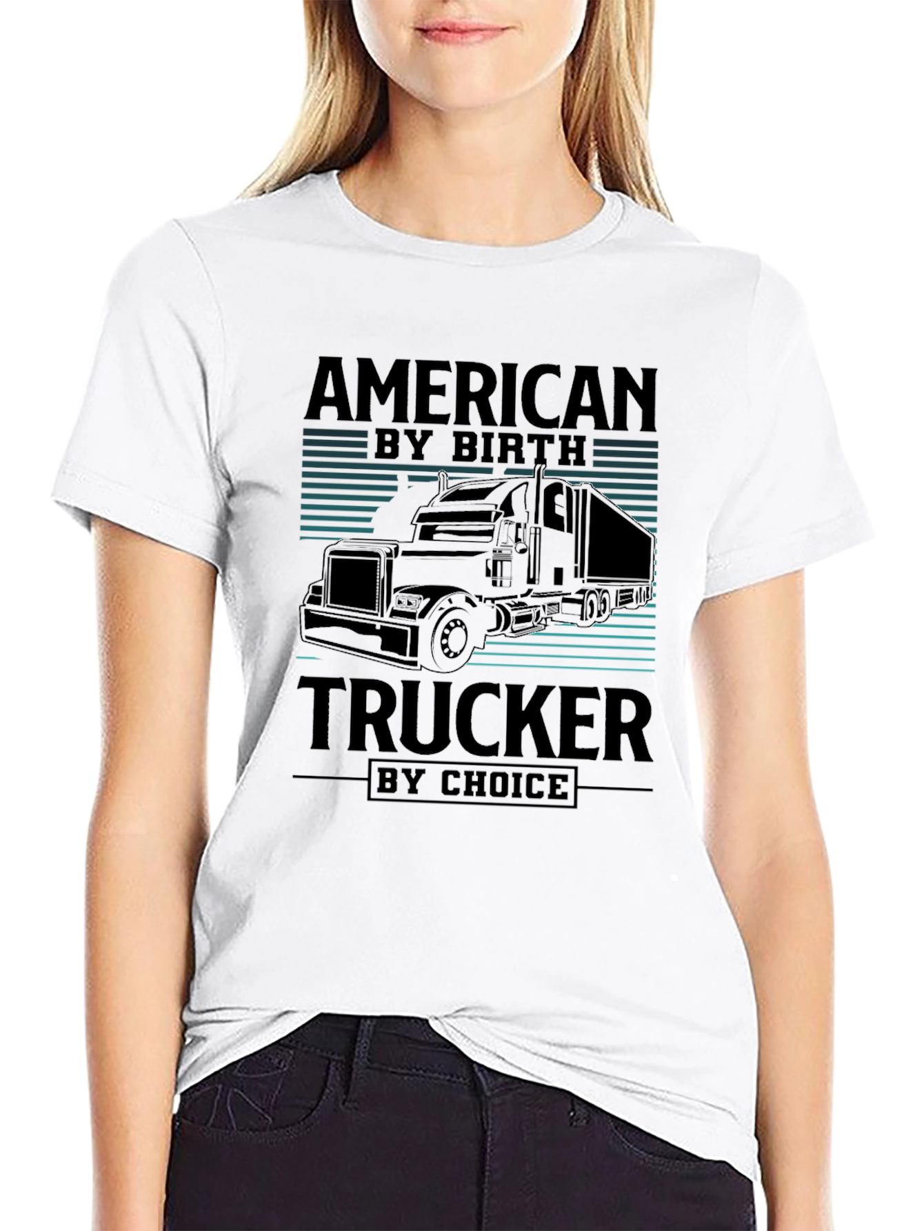 American Trucker Graphic Tee - Black