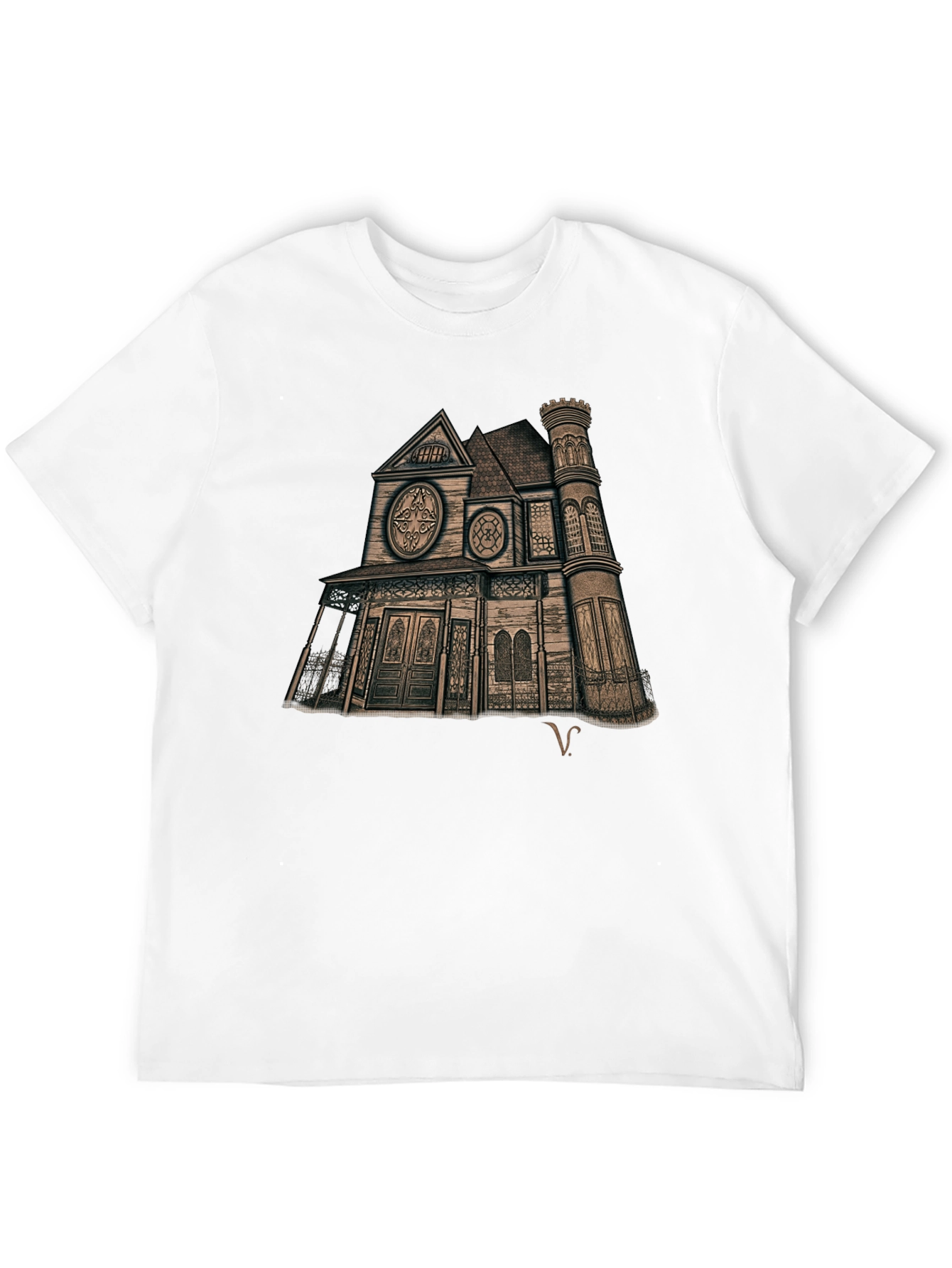 Haunted House Graphic Tee - Unique Design