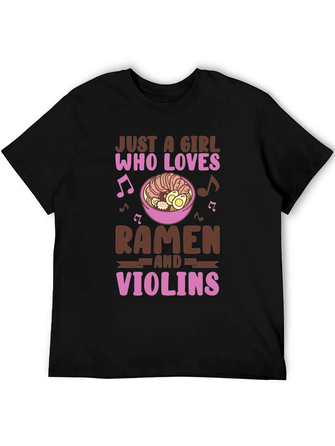 Ramen & Violin Lover T-Shirt - Cute Girl Design