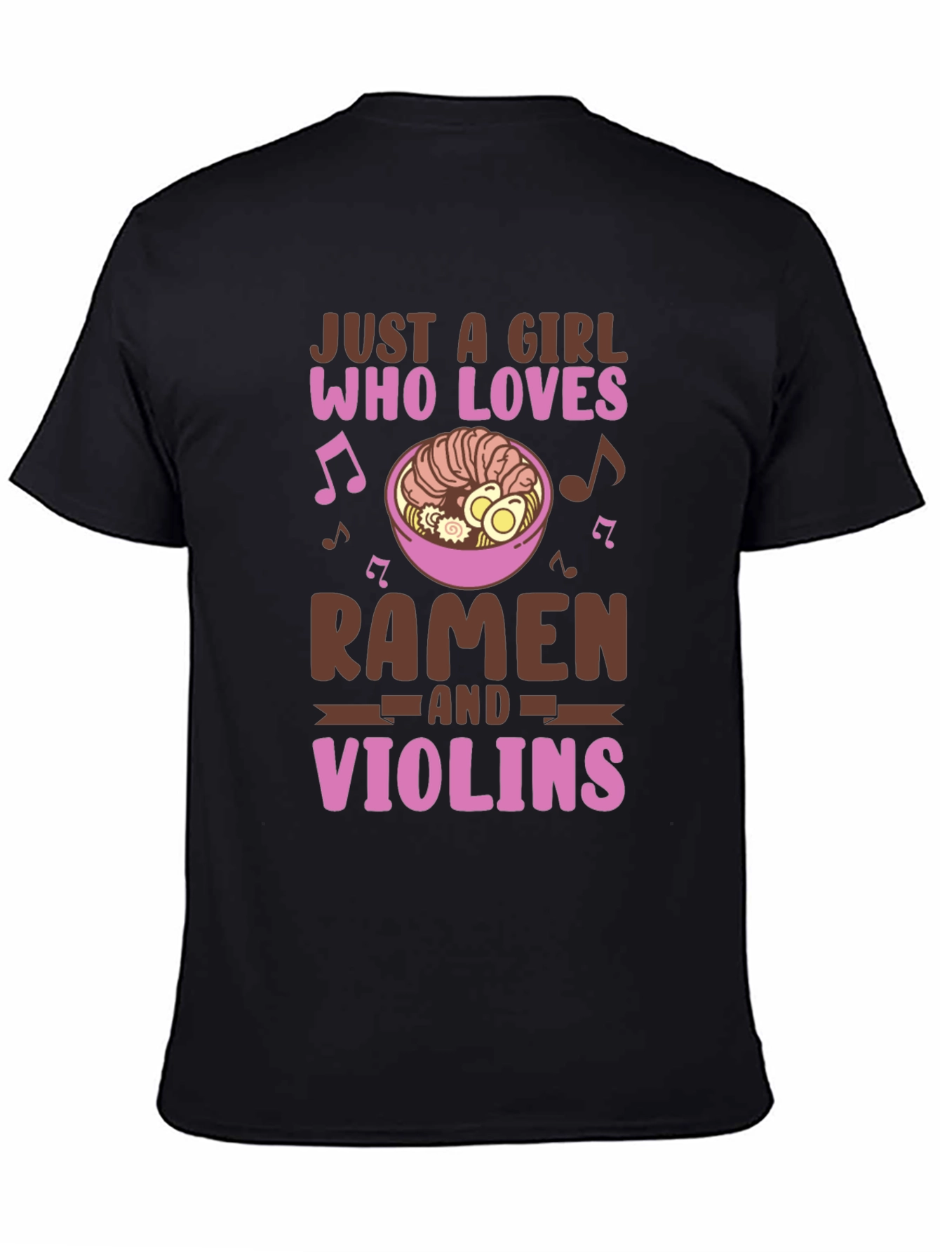 Ramen & Violin Lover T-Shirt - Cute Girl Design