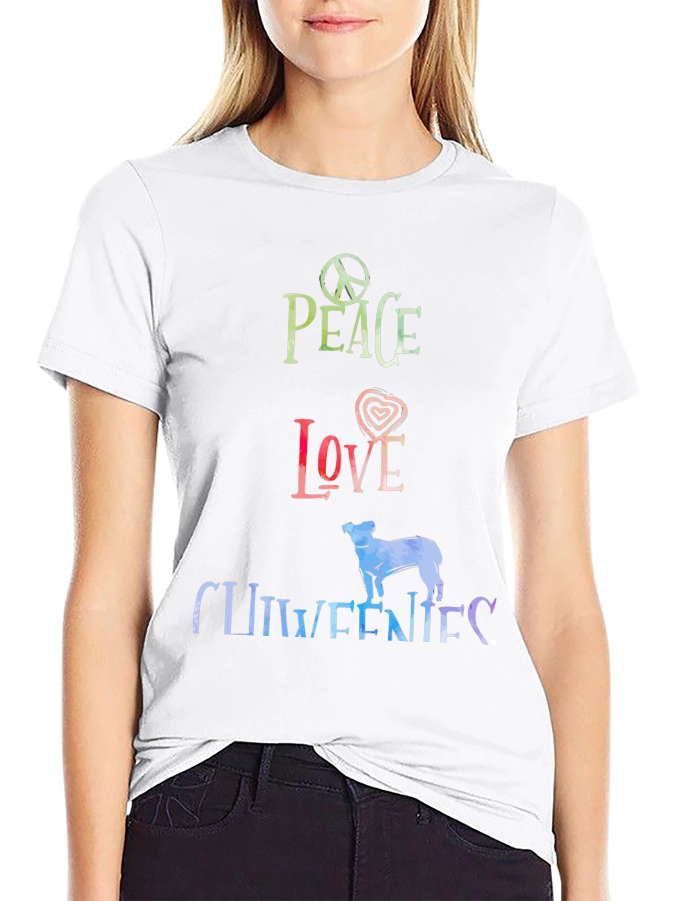 Peace Love Chiweenies Graphic T-Shirt