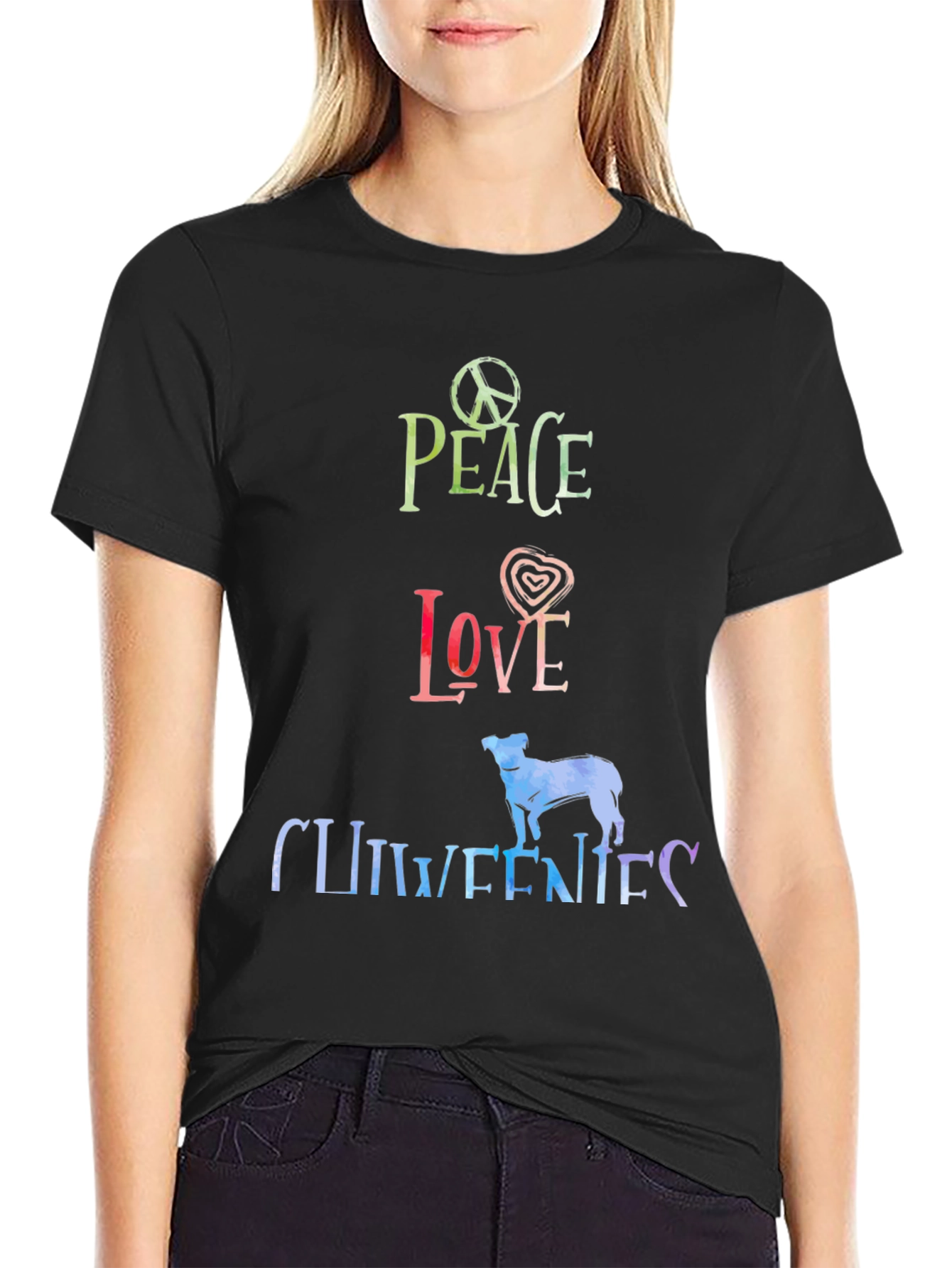 Peace Love Chiweenies Graphic T-Shirt