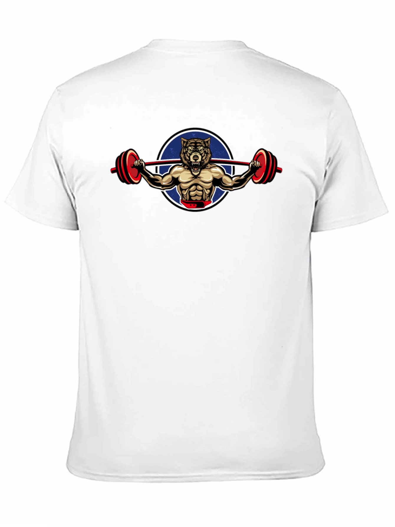 Wolf Gym Bodybuilder Graphic Print Black T-Shirt