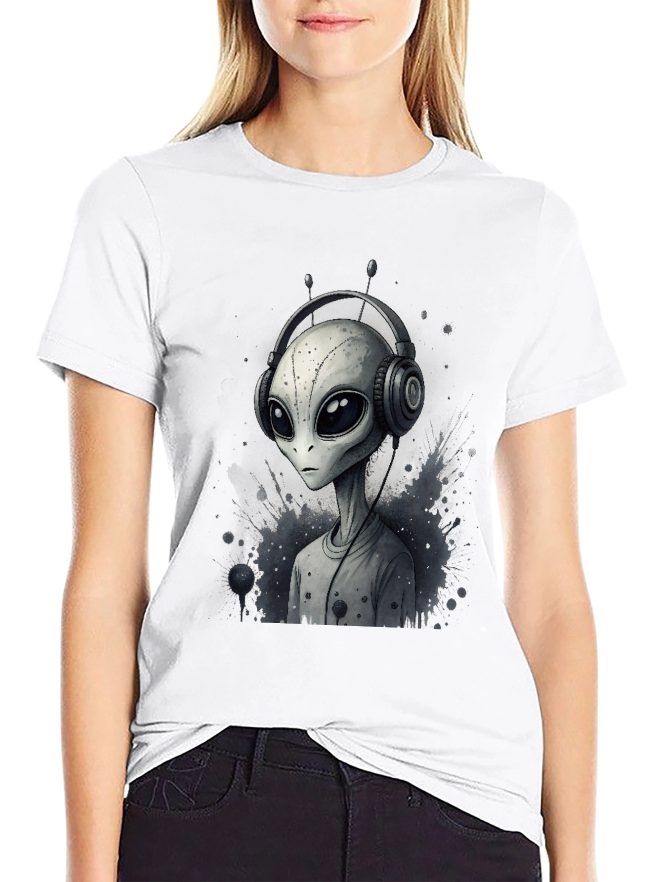 Alien DJ Graphic Tee - Black
