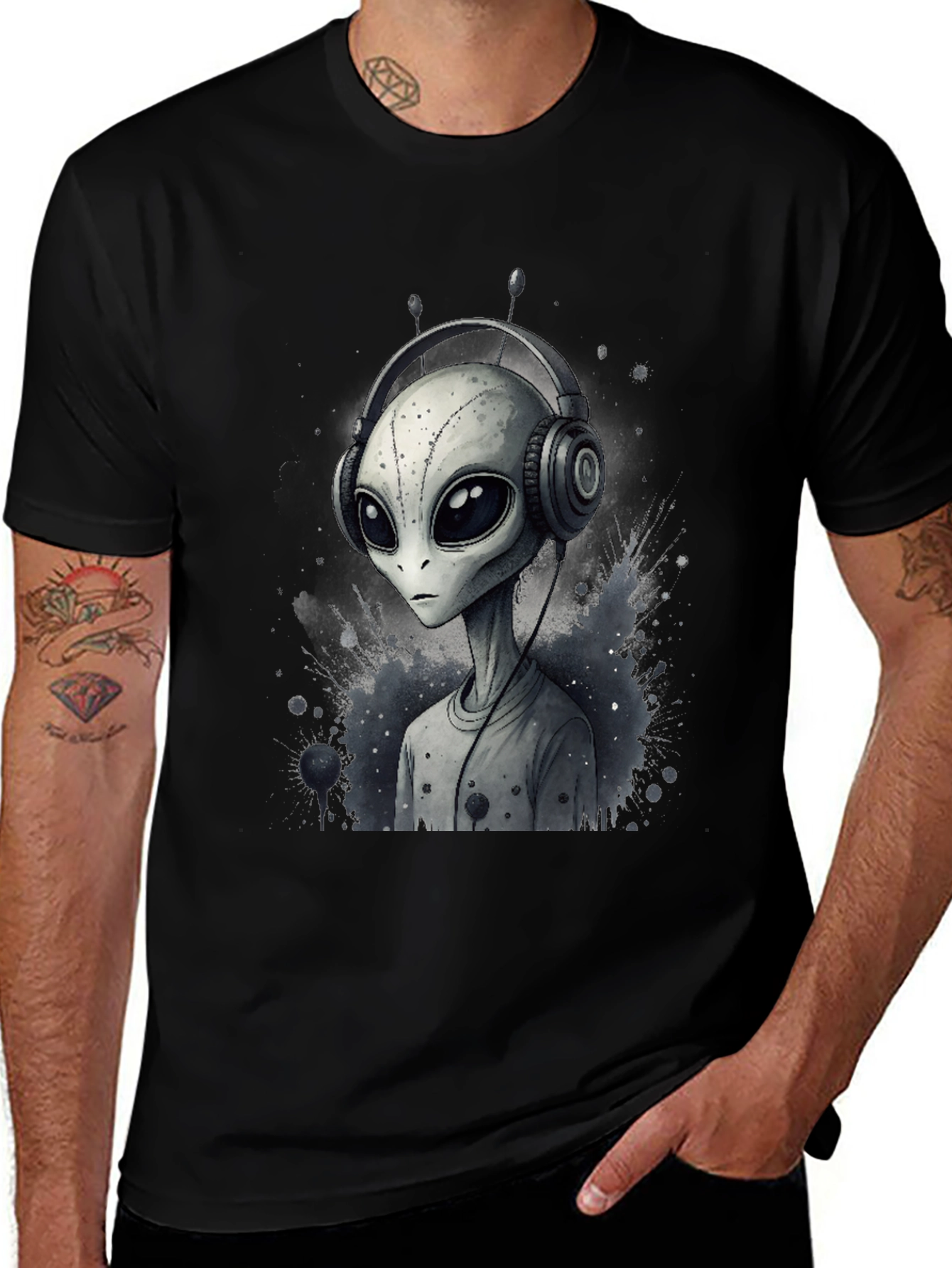 Alien DJ Graphic Tee - Black