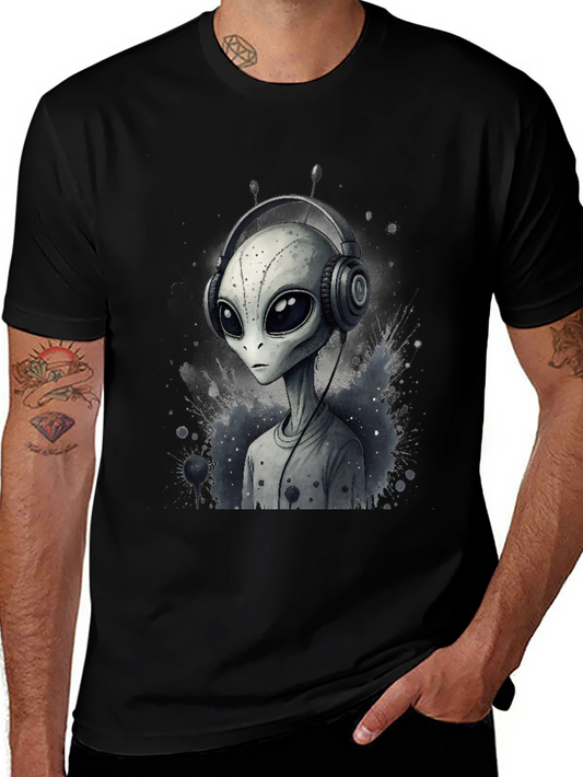 Alien DJ Graphic Tee - Black