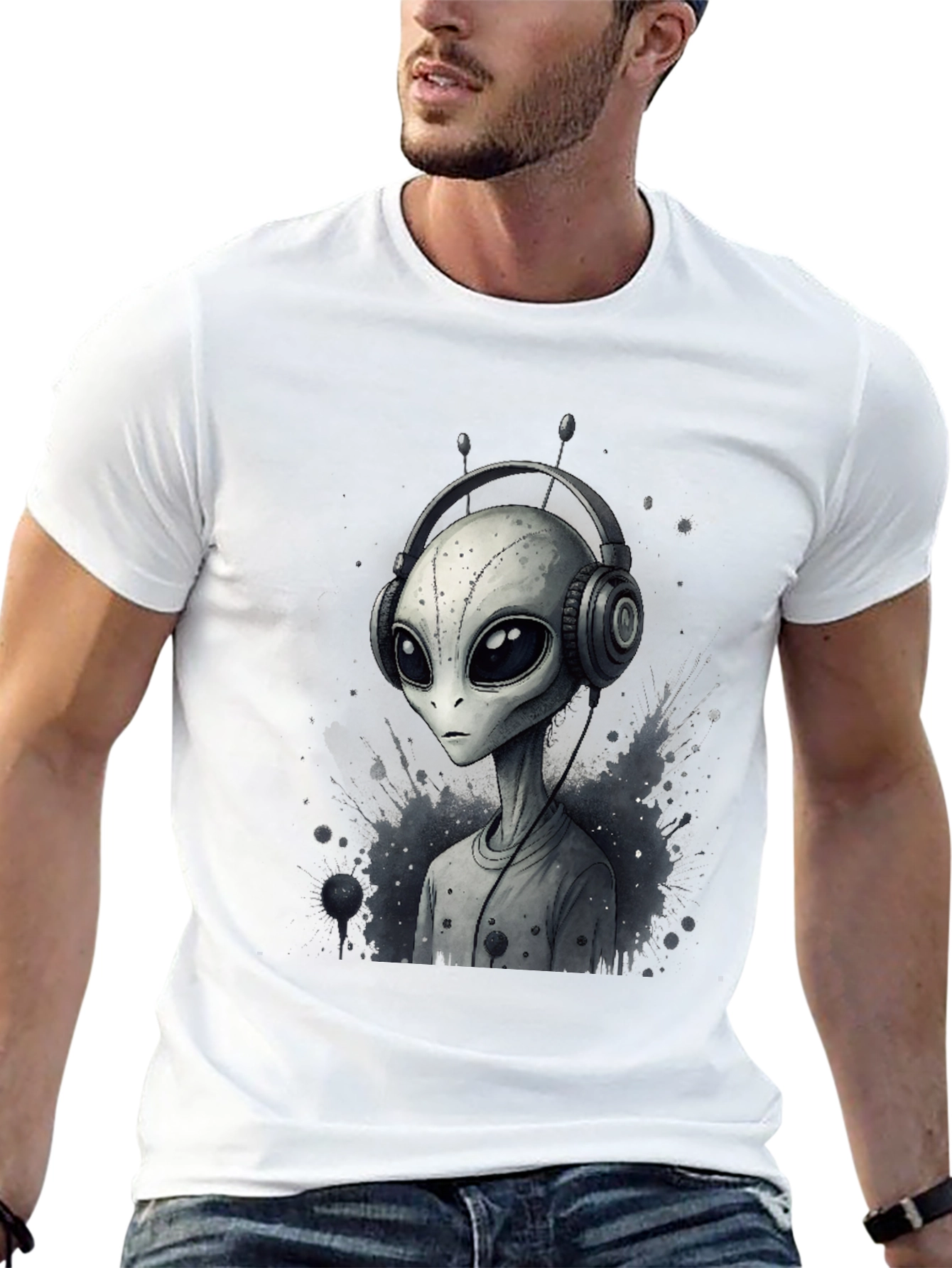 Alien DJ Graphic Tee - Black