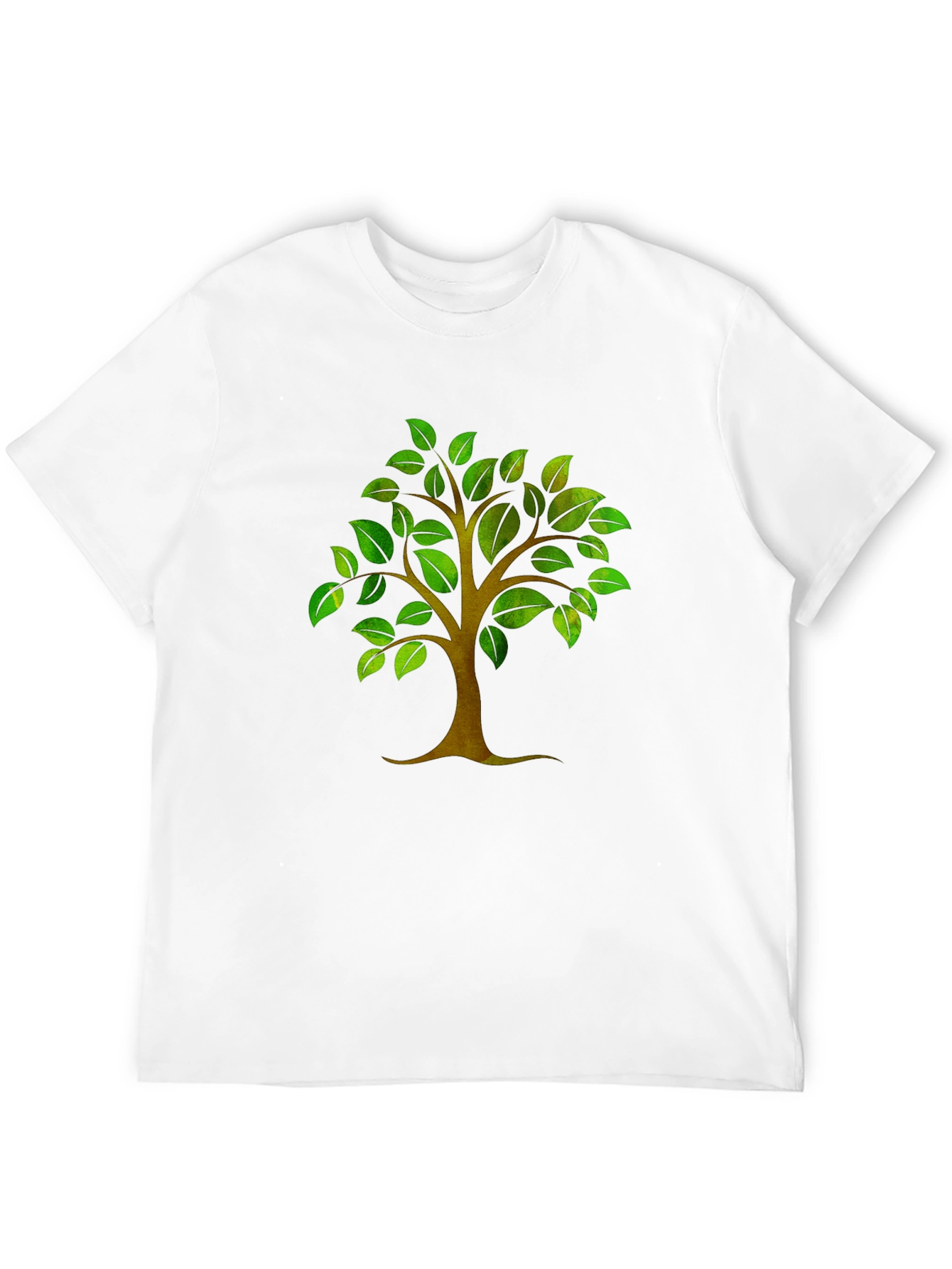 Nature Tree Graphic Print Mens Black T-Shirt