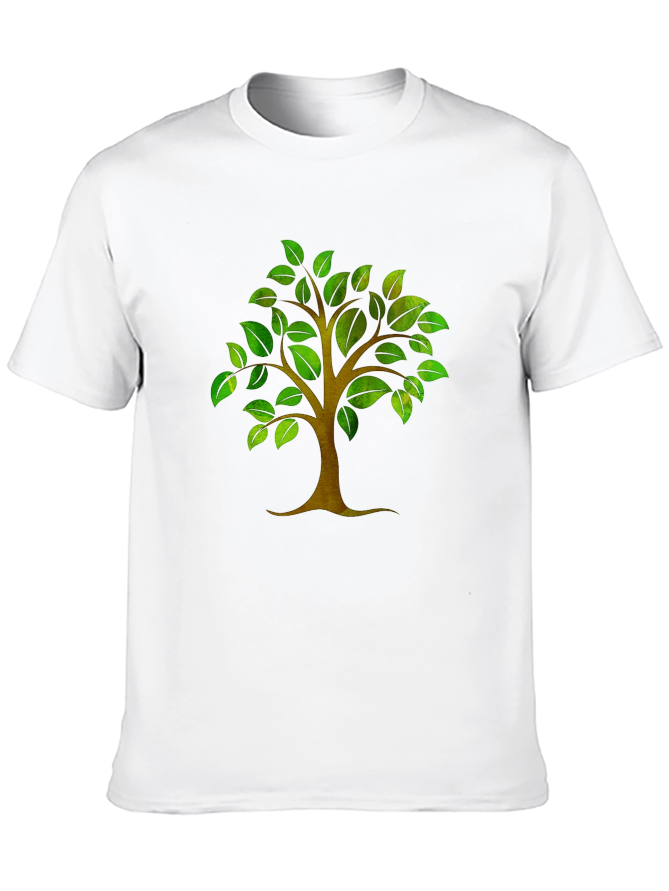 Nature Tree Graphic Print Mens Black T-Shirt