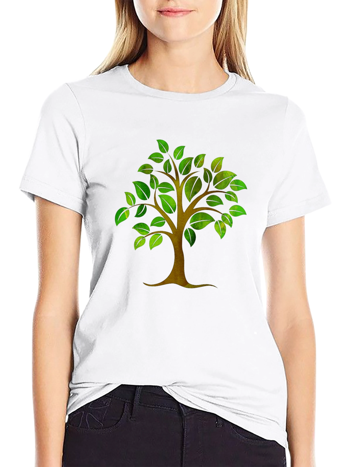 Nature Tree Graphic Print Mens Black T-Shirt