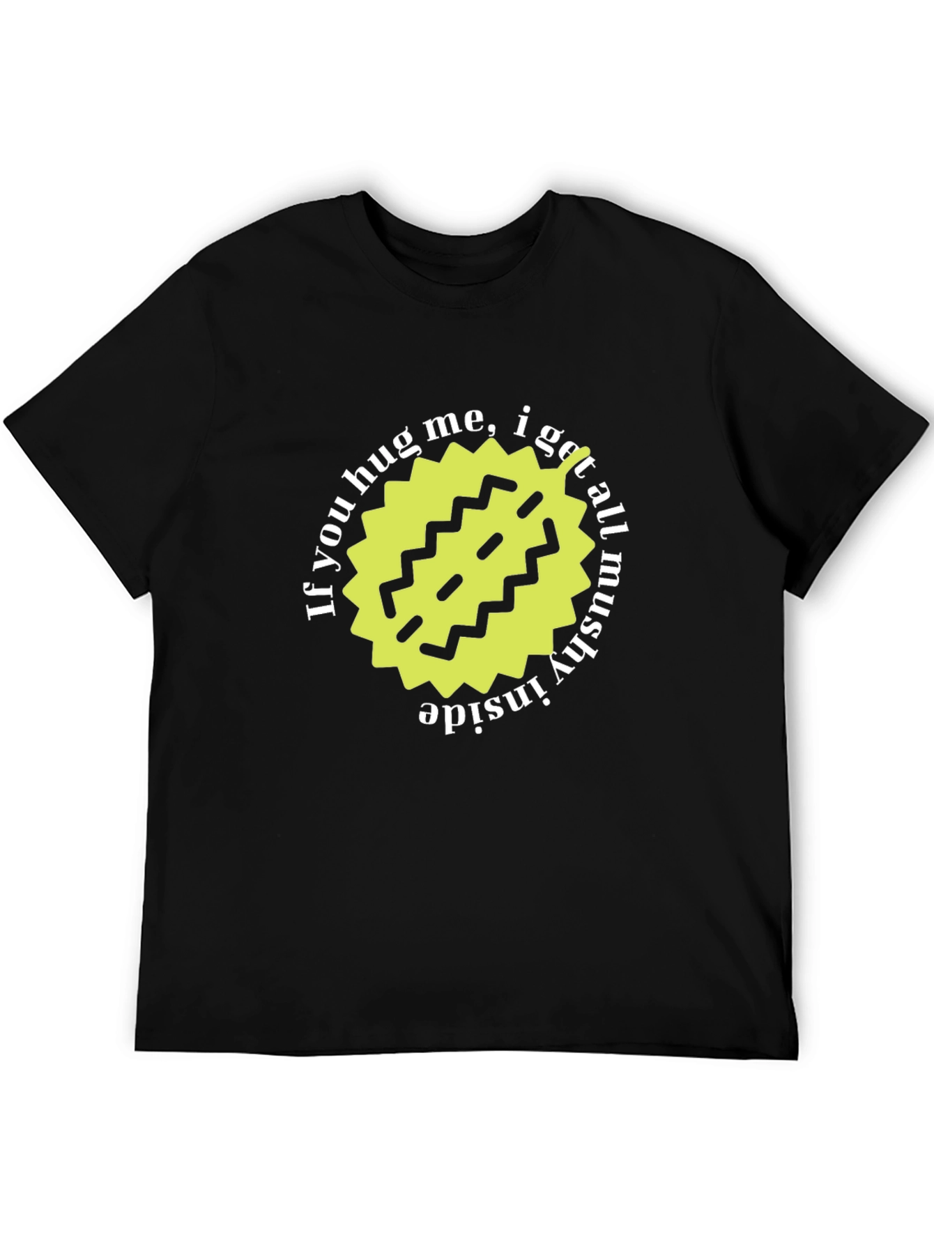 Hug Me Mushy Inside Black T-Shirt