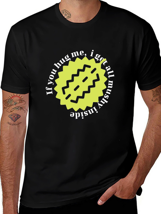 Hug Me Mushy Inside Black T-Shirt