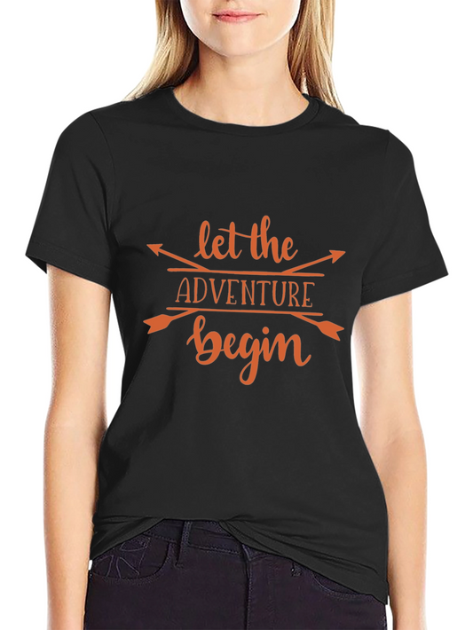 Adventure Begins Graphic Tee - Black