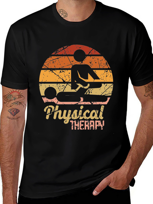 Physical Therapy Graphic Tee - Vintage Sunset Design