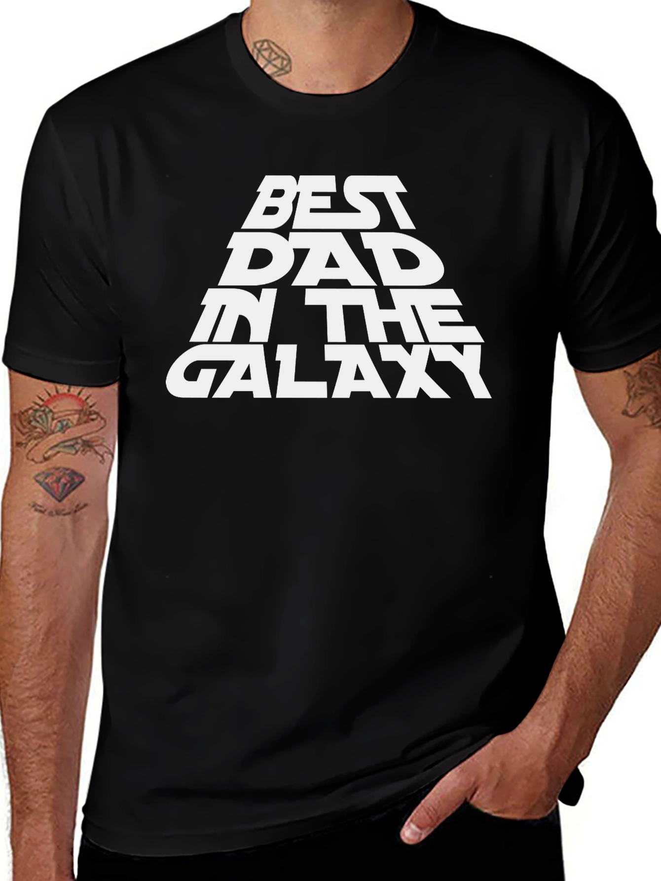 Best Dad in the Galaxy Black T-Shirt