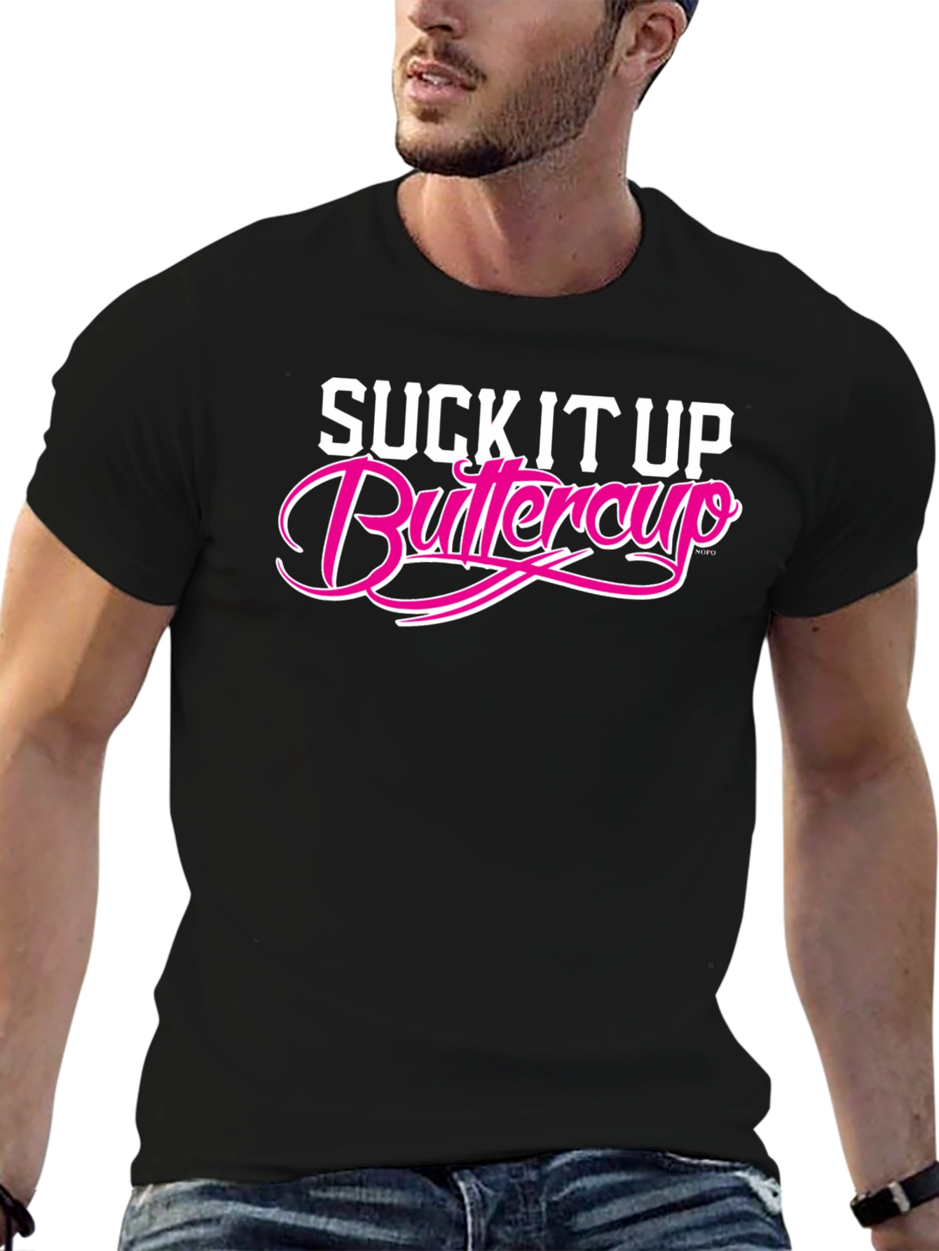 Suck It Up Buttercup Graphic Tee - Black